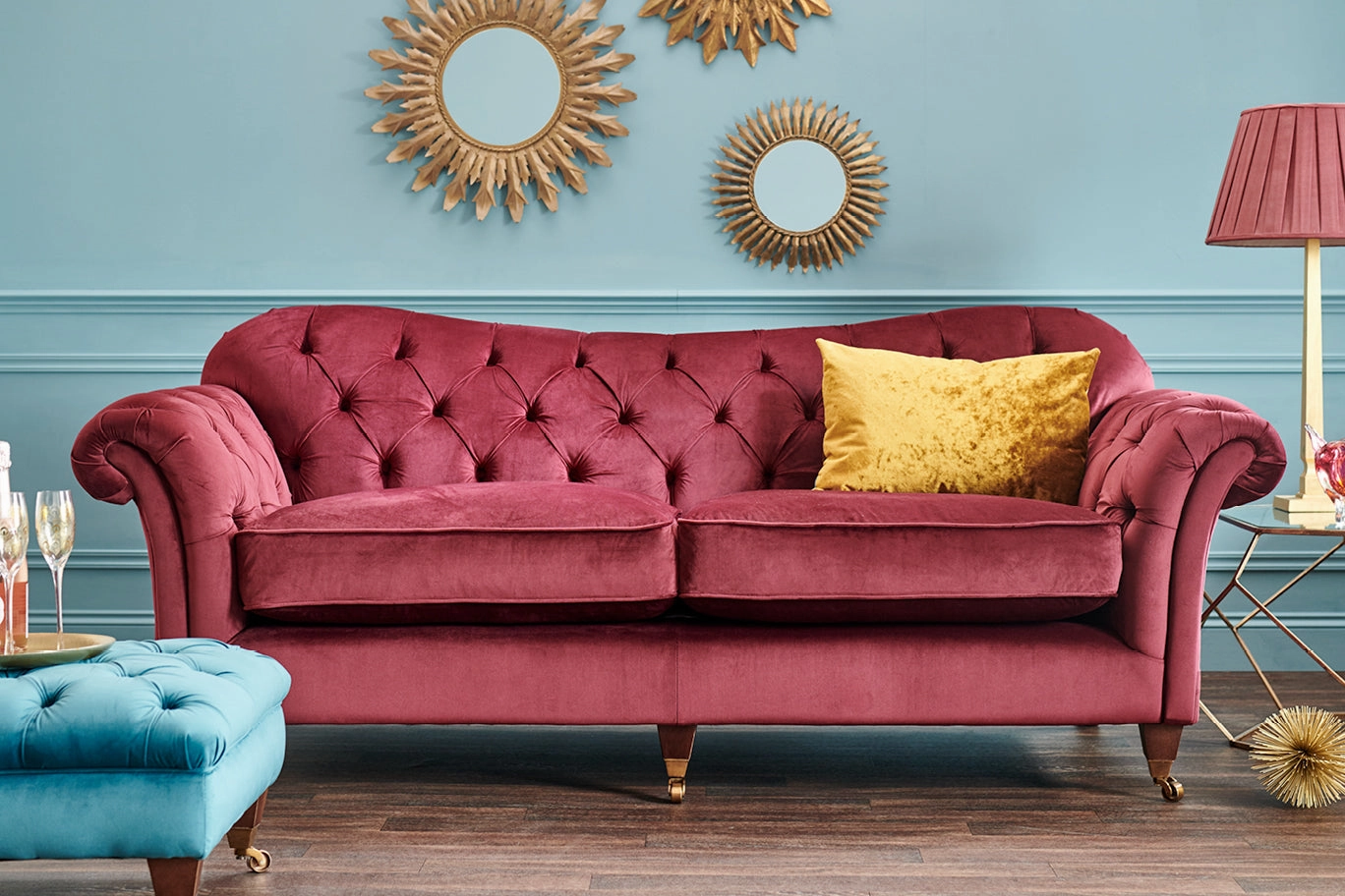 Hampton | 3 Seater Sofa | Opulence Shiraz