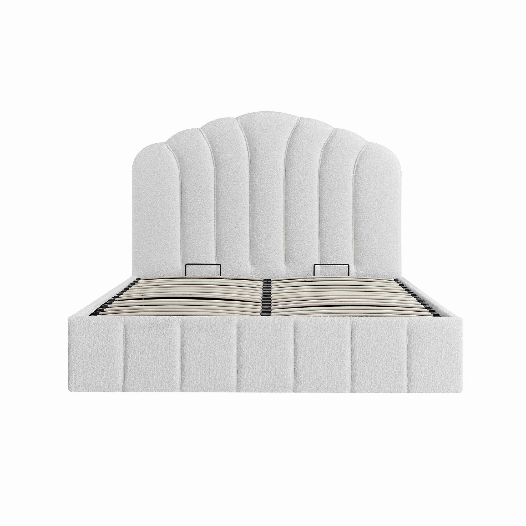 Hana Ottoman Storage Bed, Ecru Boucle