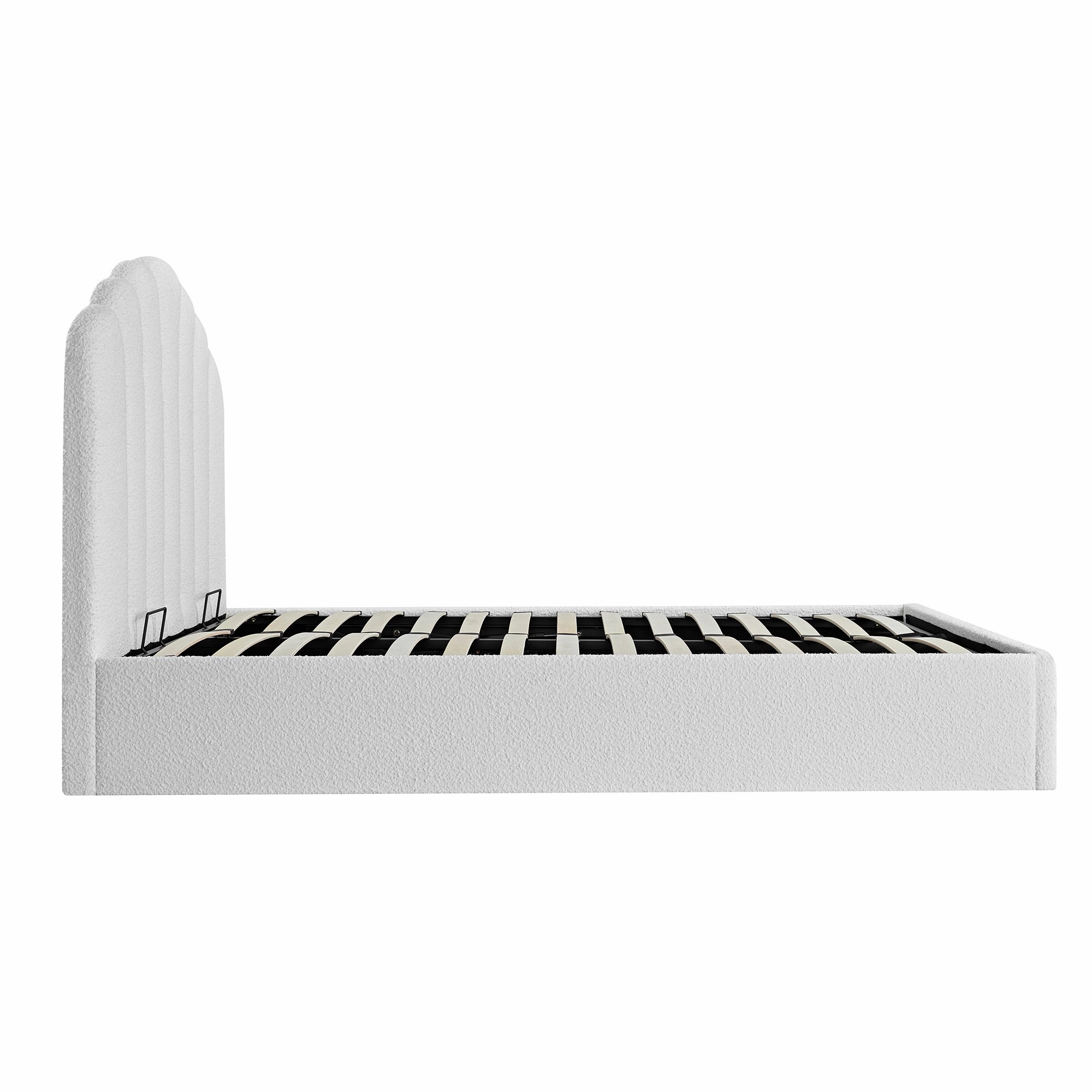 Hana Ottoman Storage Bed, Ecru Boucle