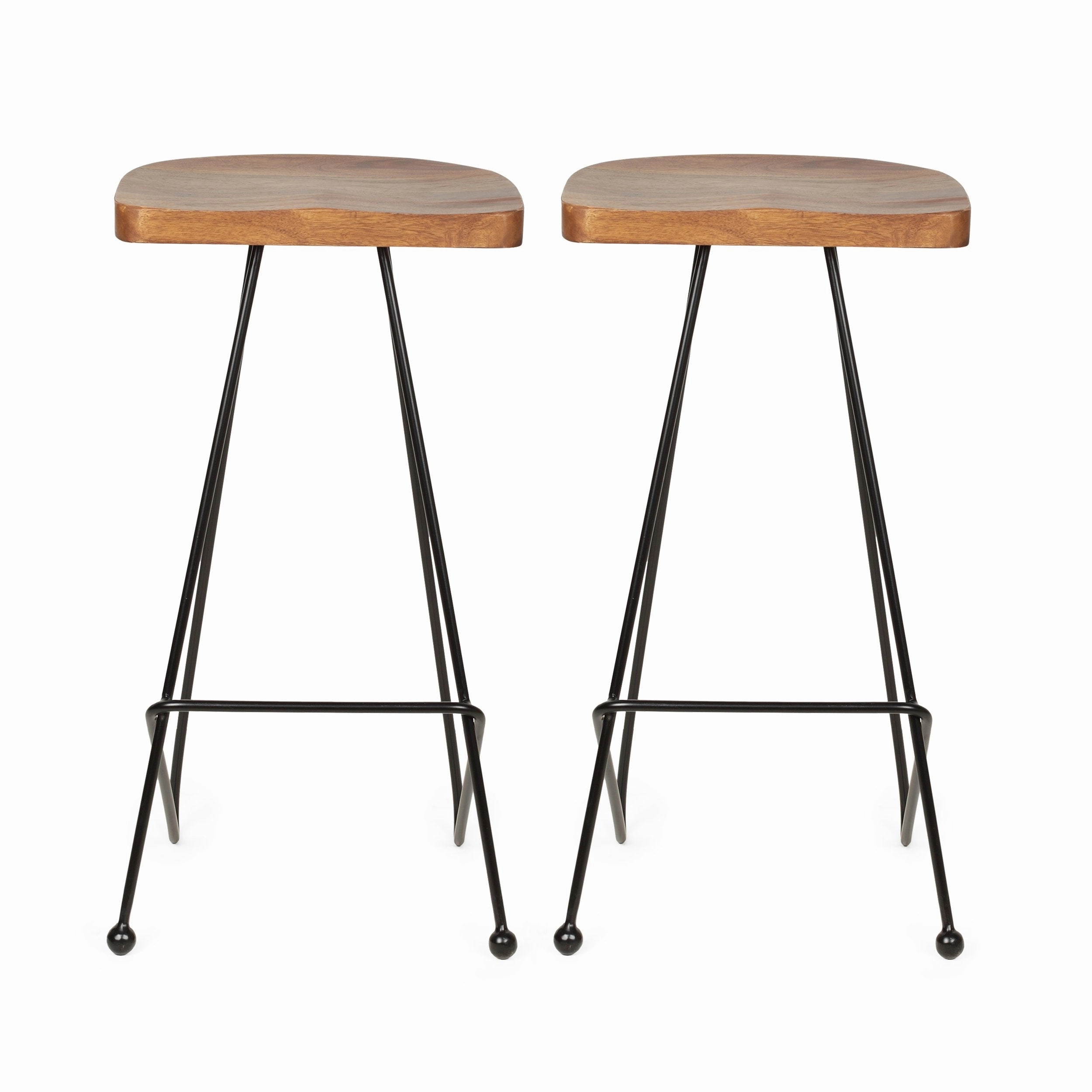 Handcrafted Modern Industrial Wood Bar Stools (Set of 2) - NH055313 kitchen accessories, table linens