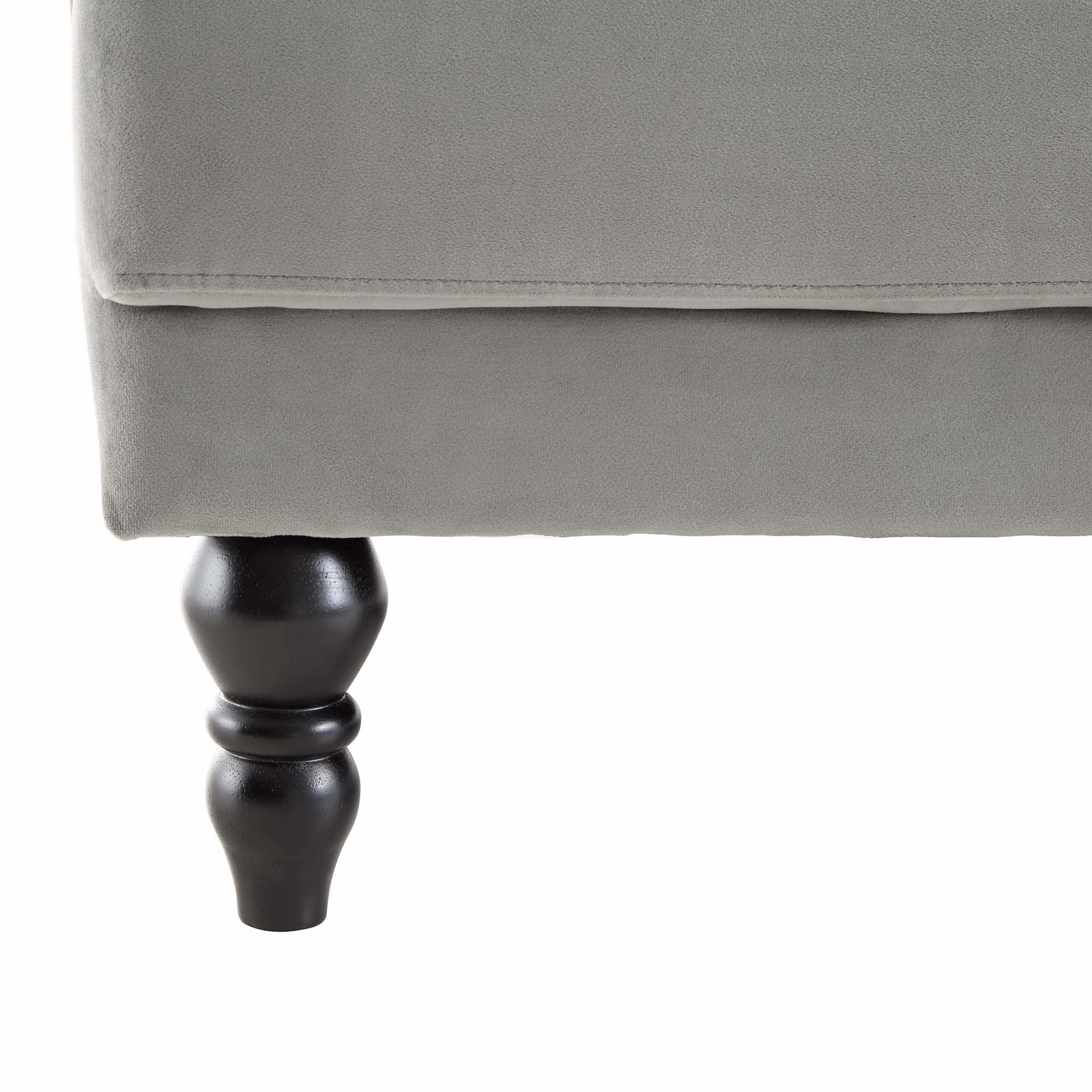Hanney 3-Seater Chesterfield Sofabed in Grey Velvet
