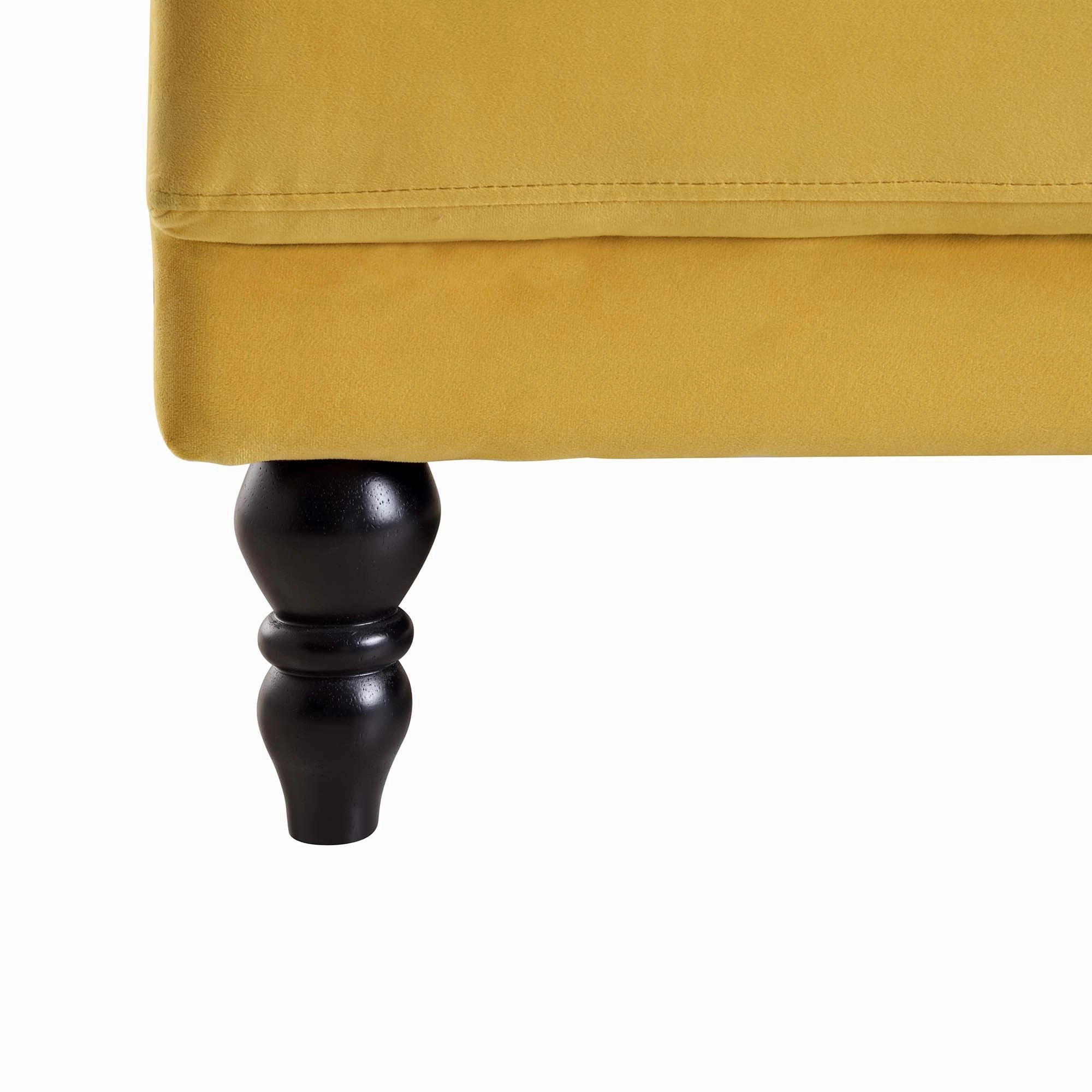 Hanney 3-Seater Chesterfield Sofabed in Mustard Yellow Velvet