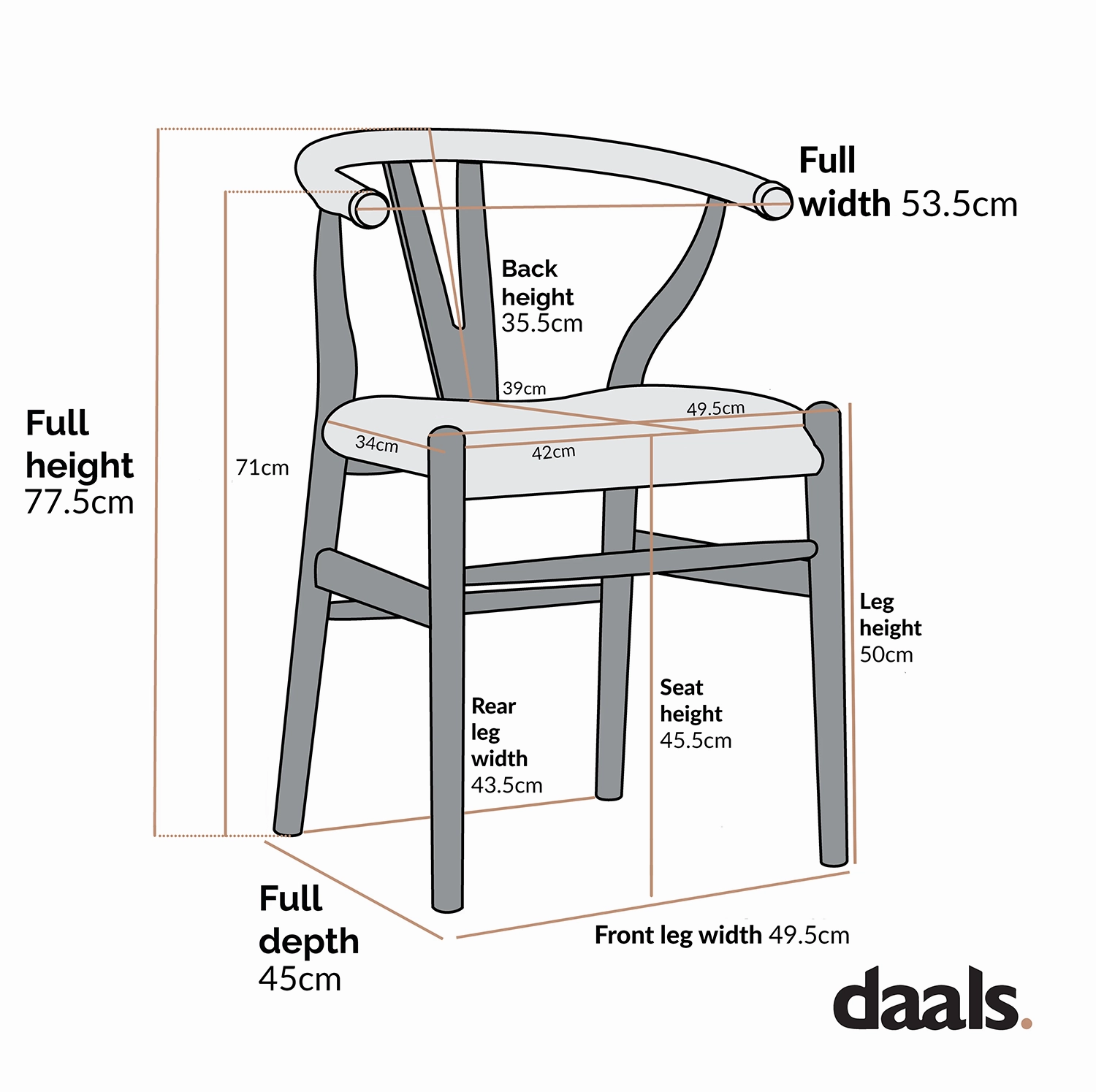 Hansel Upholstered Padded Dining Chair, Rust Velvet and Black Frame