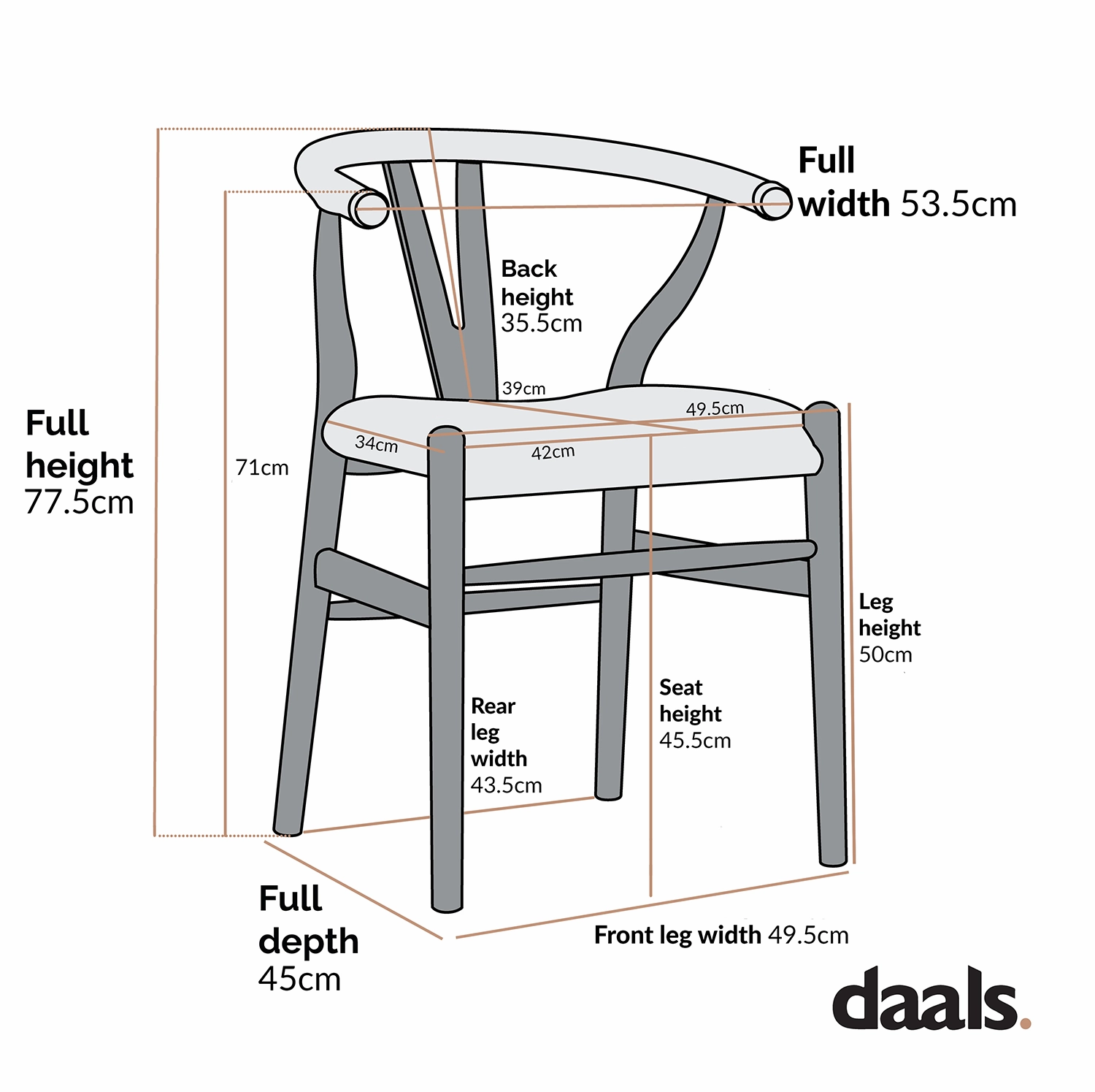 Hansel Upholstered Padded Dining Chair, Rust Velvet and Black Frame