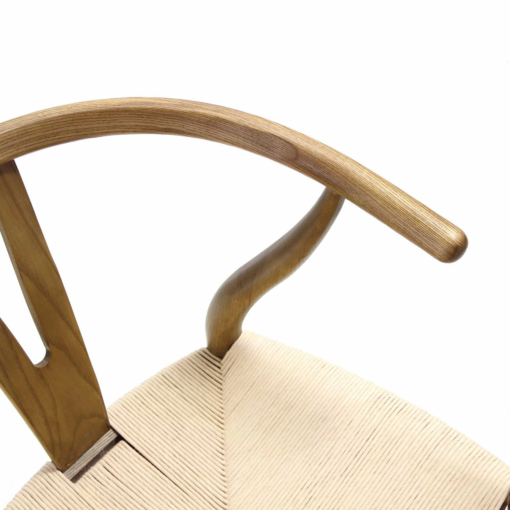 Hansel Wooden Natural Weave Dining Chair, Light Walnut Colour Frame