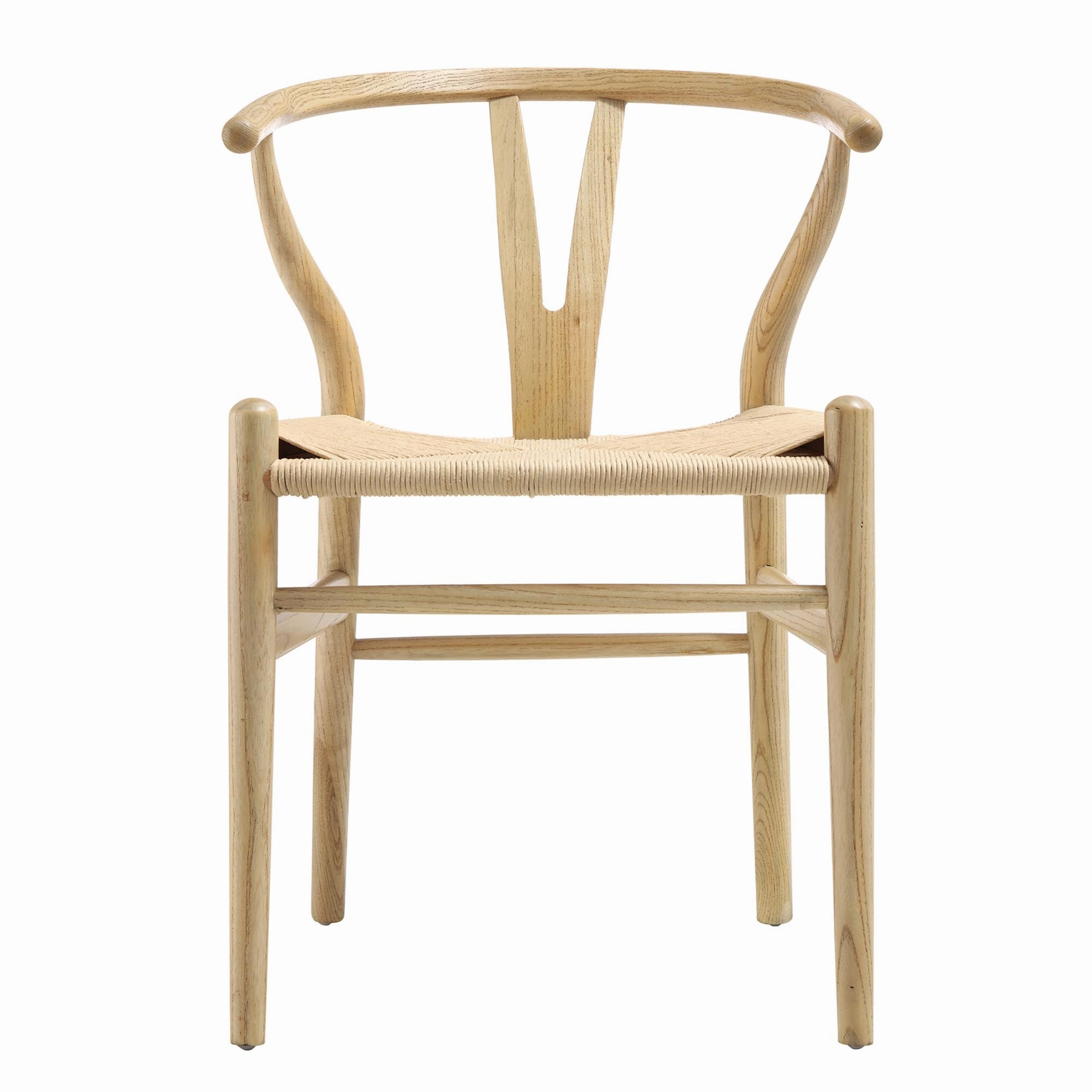 Hansel Wooden Natural Weave Dining Chair, Natural Colour Frame