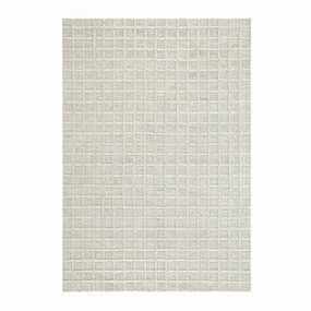 Harlem Cream Wool and Jute Checkered Hand Tufted Rectangular Rug
