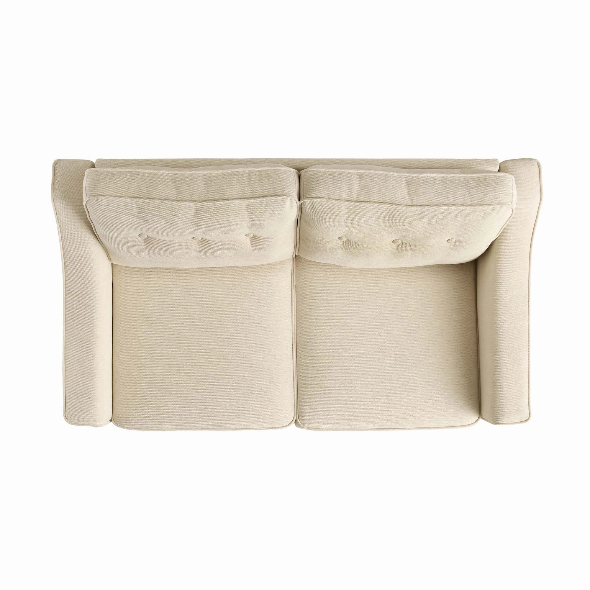 Harper  2-Seater Slope Arm Beige Woven Fabric Sofa