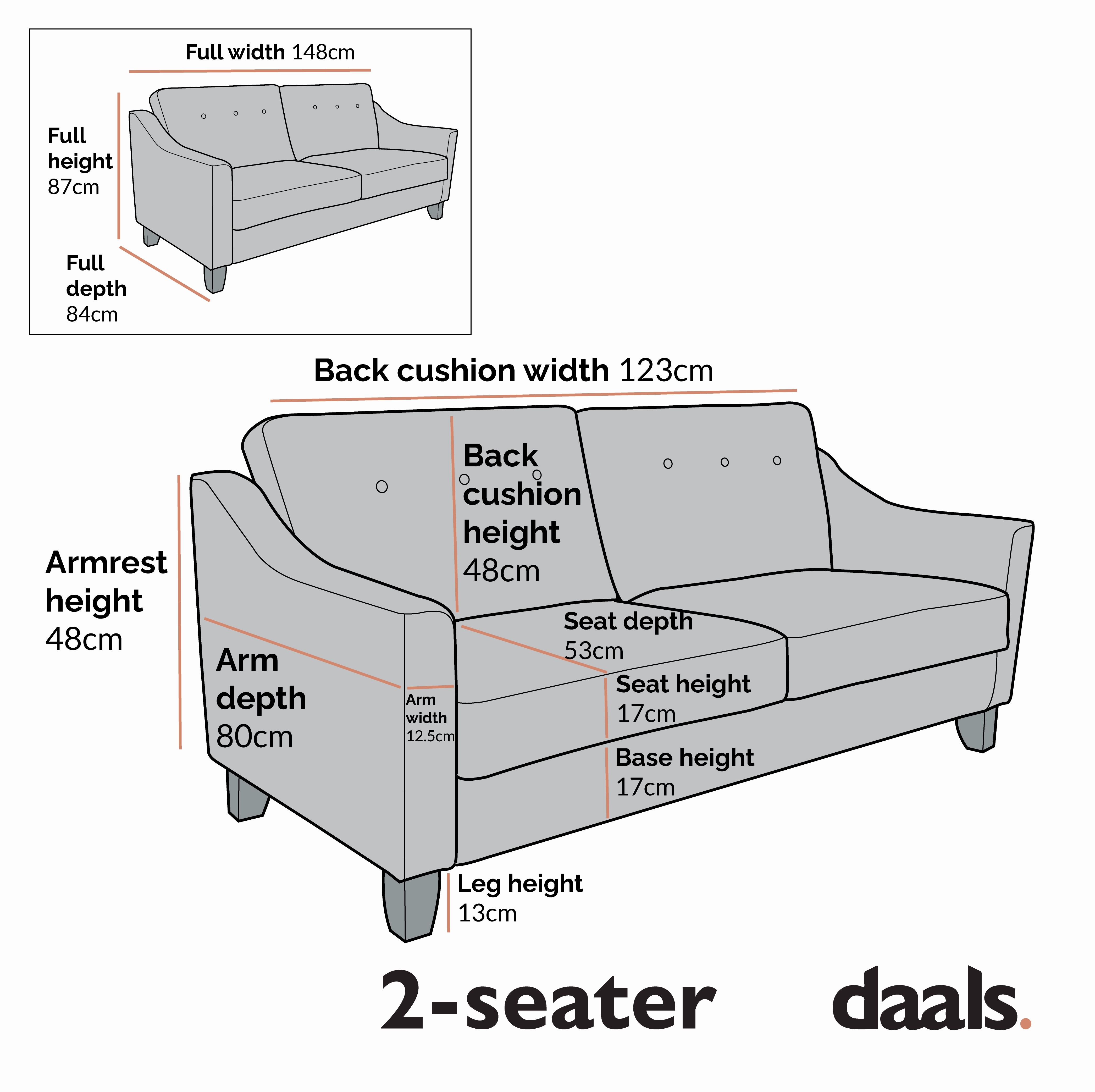 Harper  2-Seater Slope Arm Beige Woven Fabric Sofa