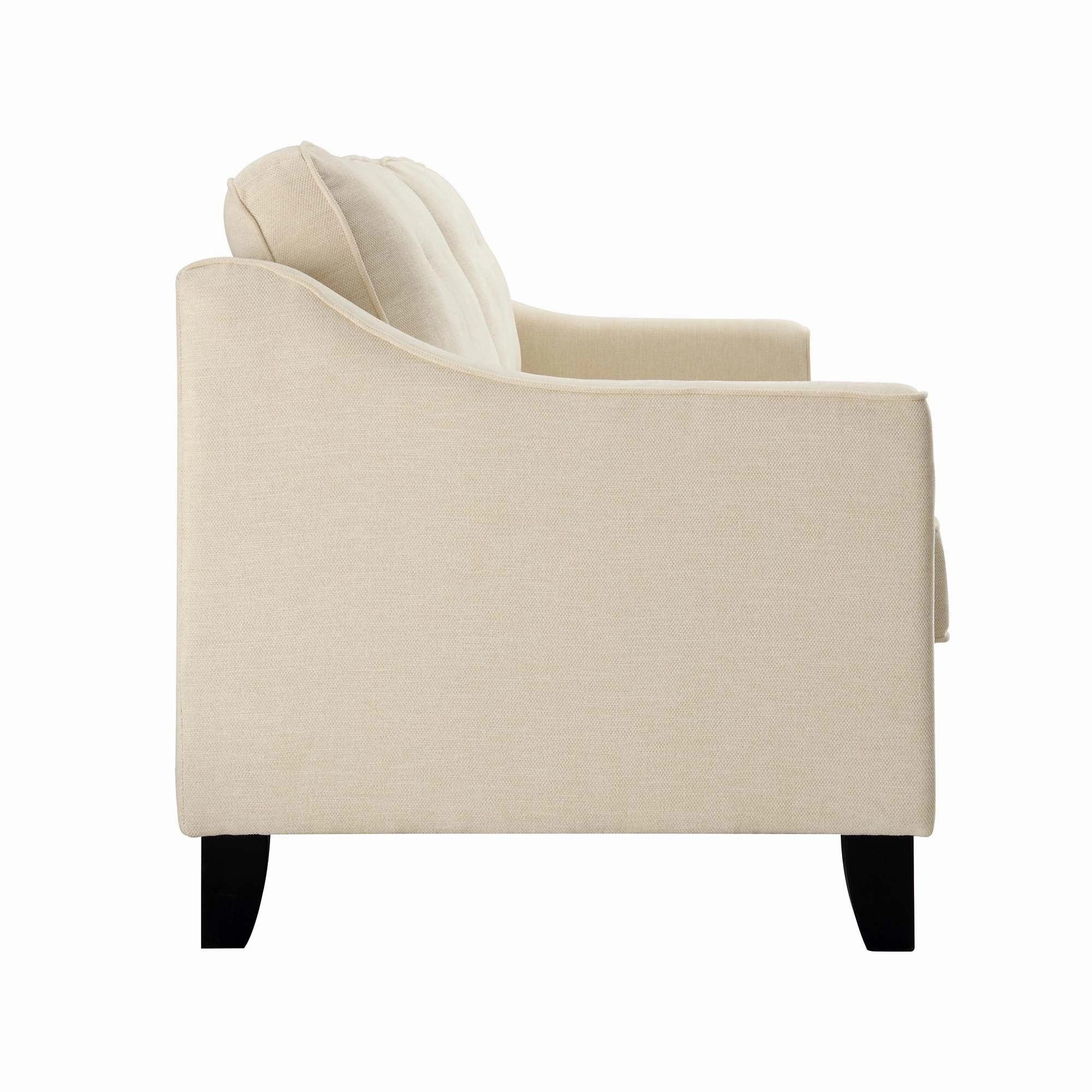Harper  2-Seater Slope Arm Beige Woven Fabric Sofa