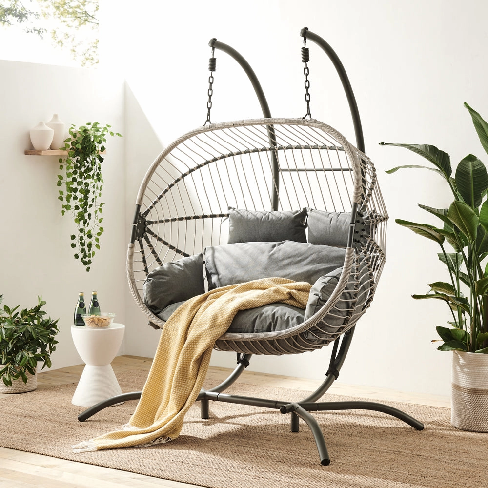 Harrington Rattan   Rope Indoor Outdoor DOUBLE Hanging Chair