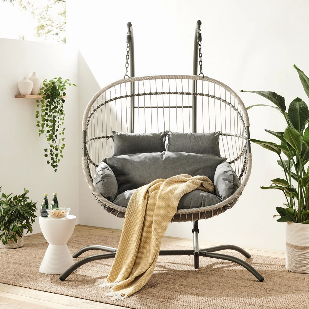 Harrington Rattan   Rope Indoor Outdoor DOUBLE Hanging Chair