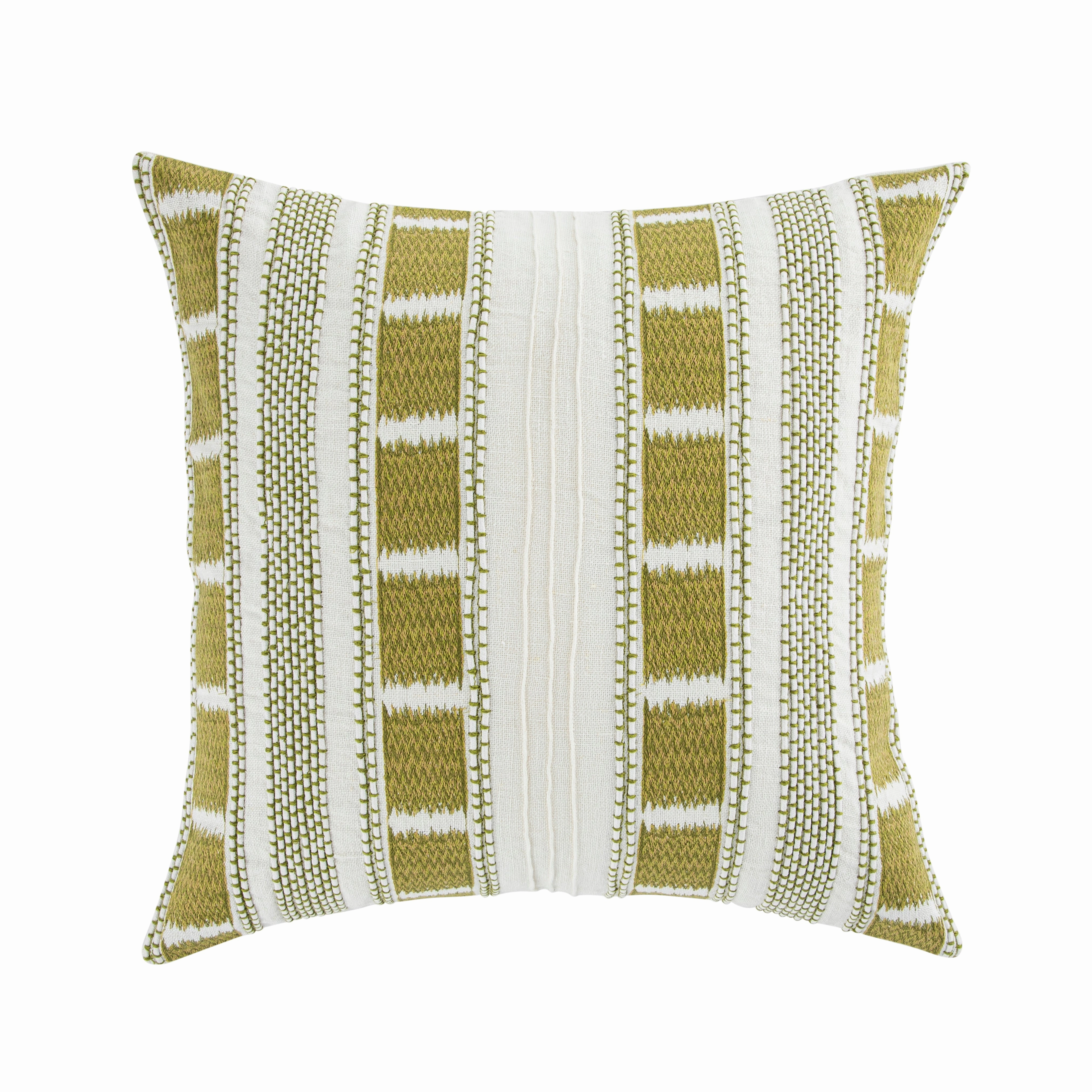 Hattie Green Embroidered 100% Linen Cushion
