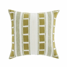 Hattie Green Embroidered 100% Linen Cushion