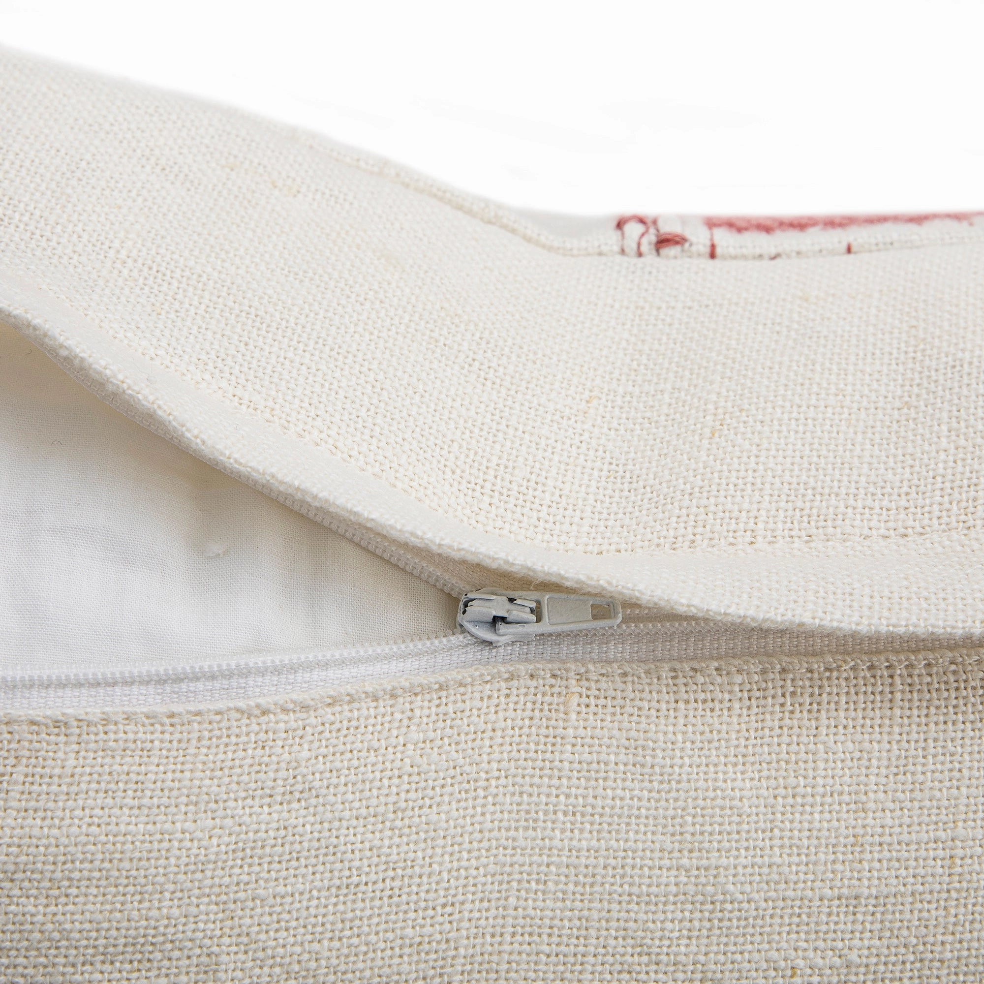 Hattie Pink Embroidered 100% Linen Cushion