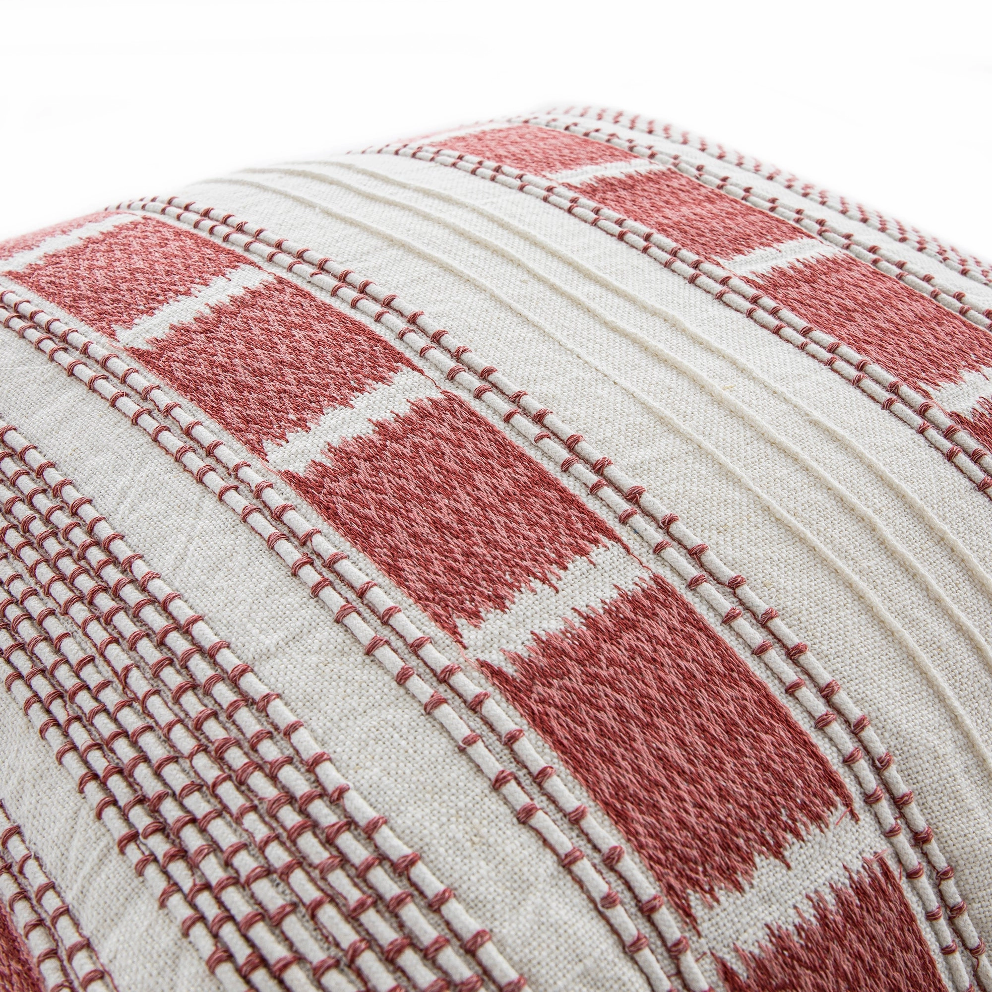 Hattie Pink Embroidered 100% Linen Cushion