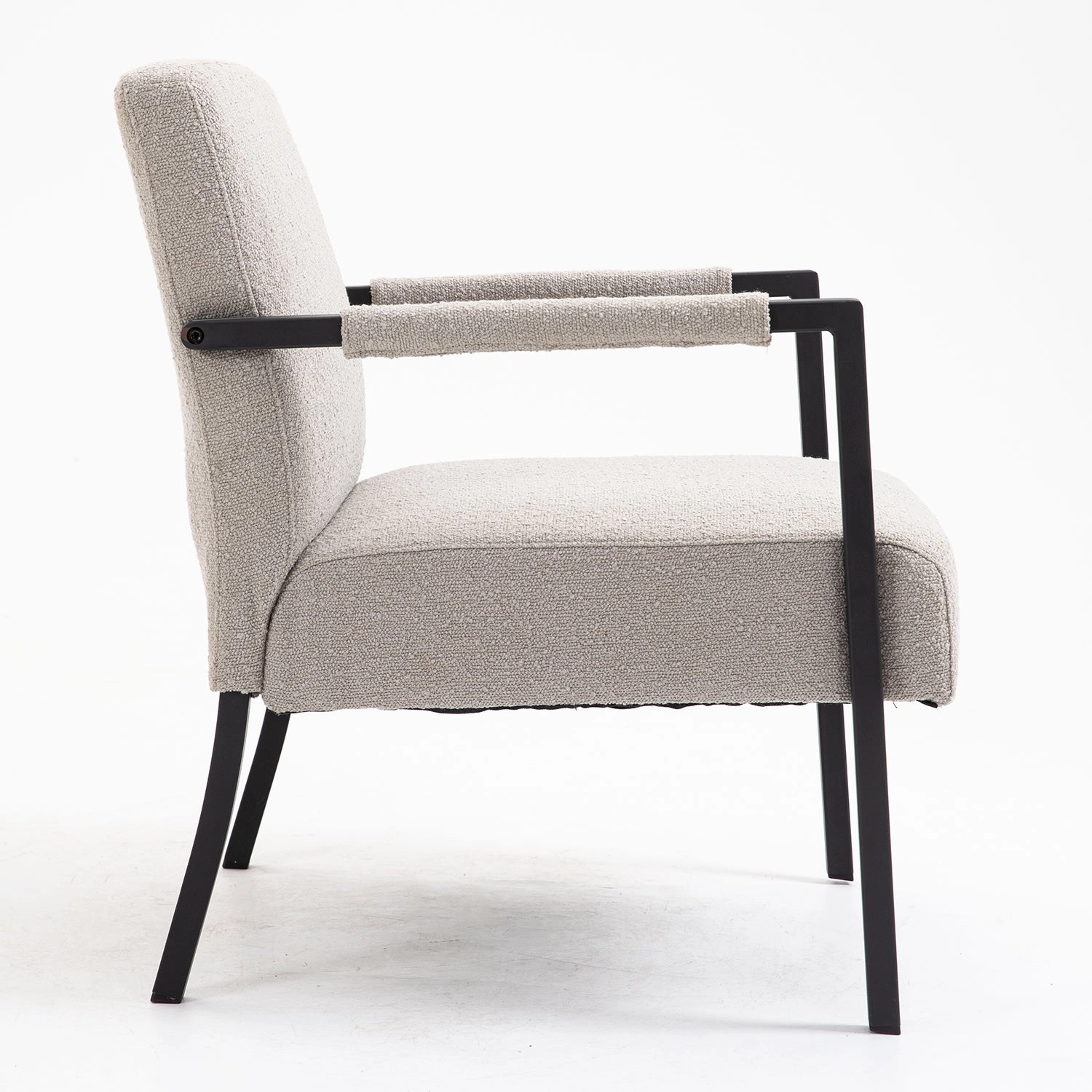 Hatton Steel Frame Boucle Accent Chair (Grey)