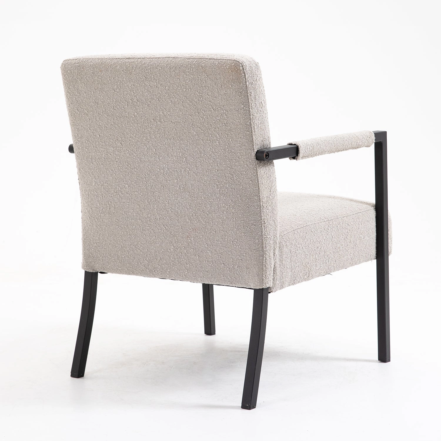 Hatton Steel Frame Boucle Accent Chair (Grey)