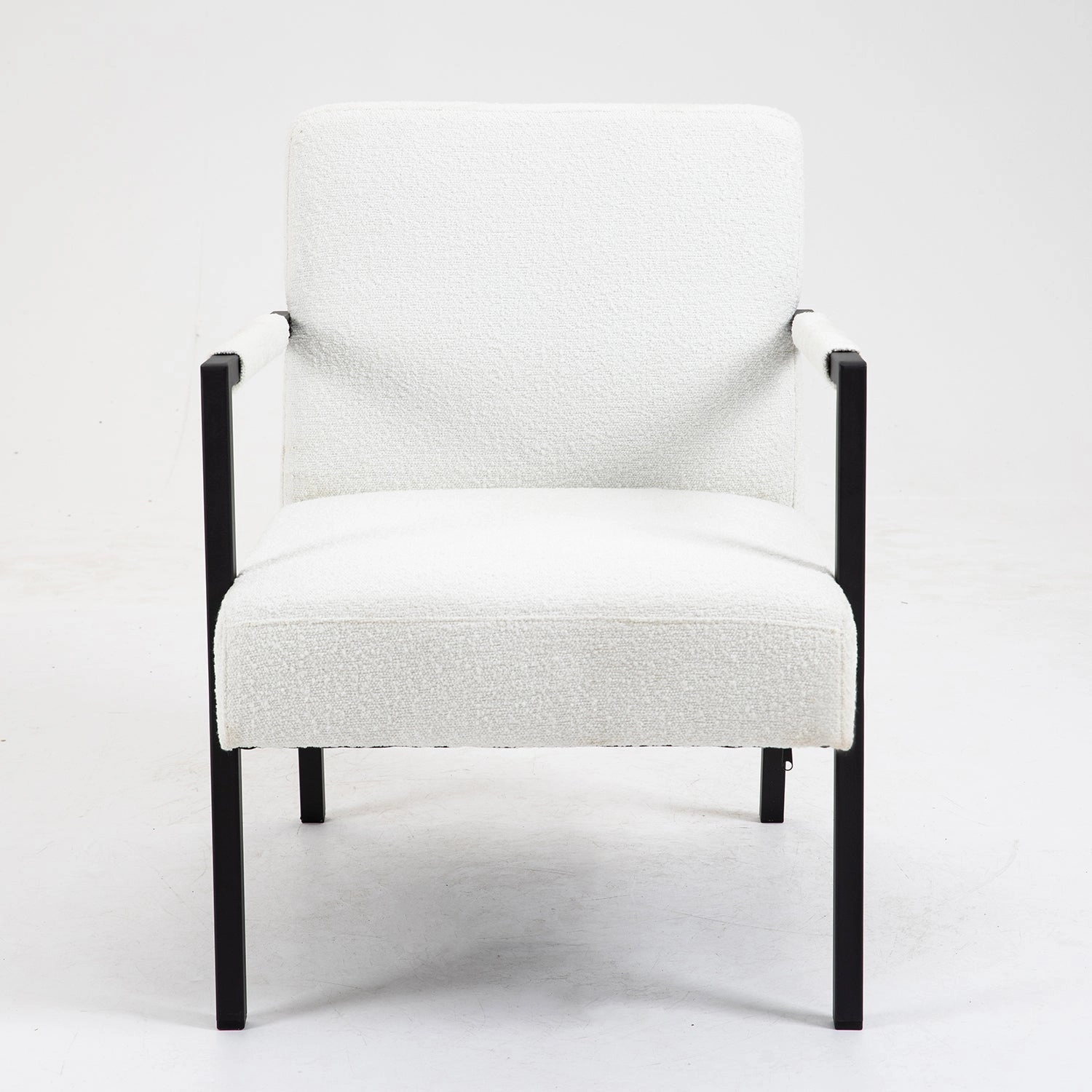 Hatton Steel Frame Boucle Accent Chair (White)