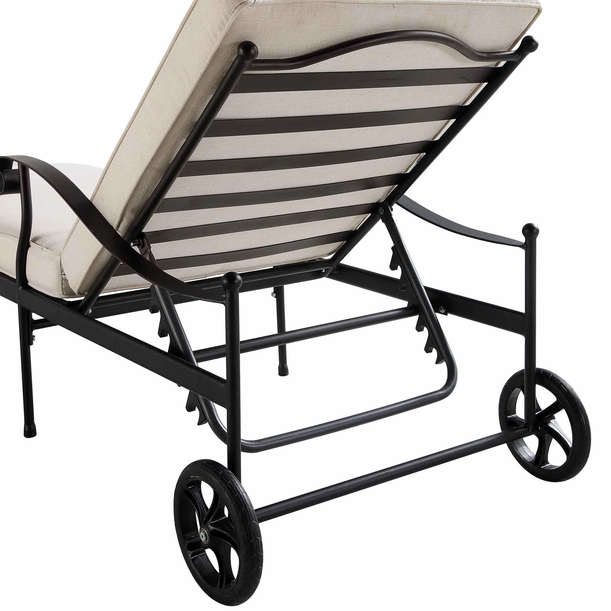 Haymes Metal Sun Lounger with Wheels