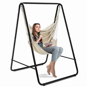 Heavy-Duty Powder-Coated Steel Stand with Hanging Swing Chair sectional sofa, corner couch