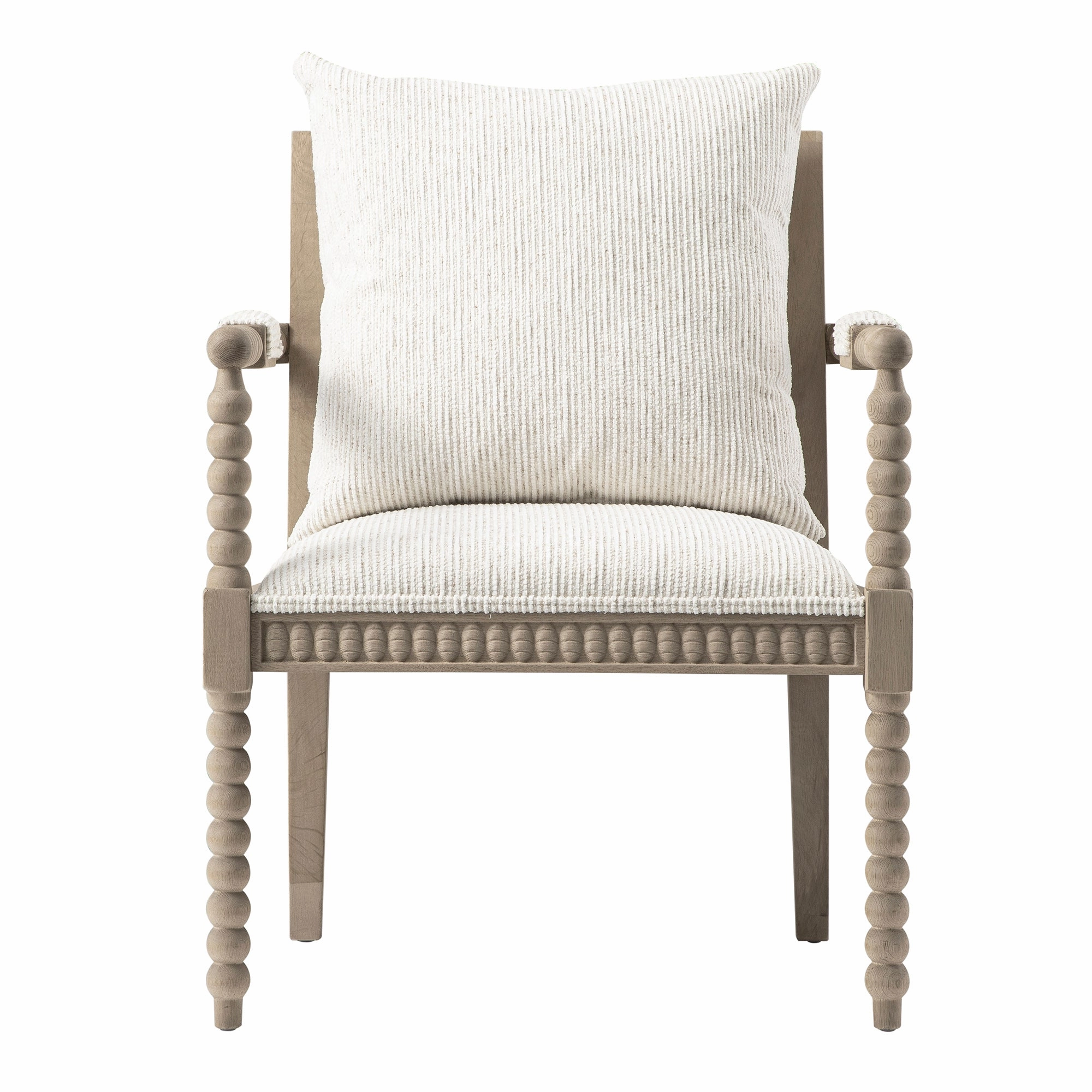 Hemingford Beige Textured Fabric Bobbin Washed Oak Armchair