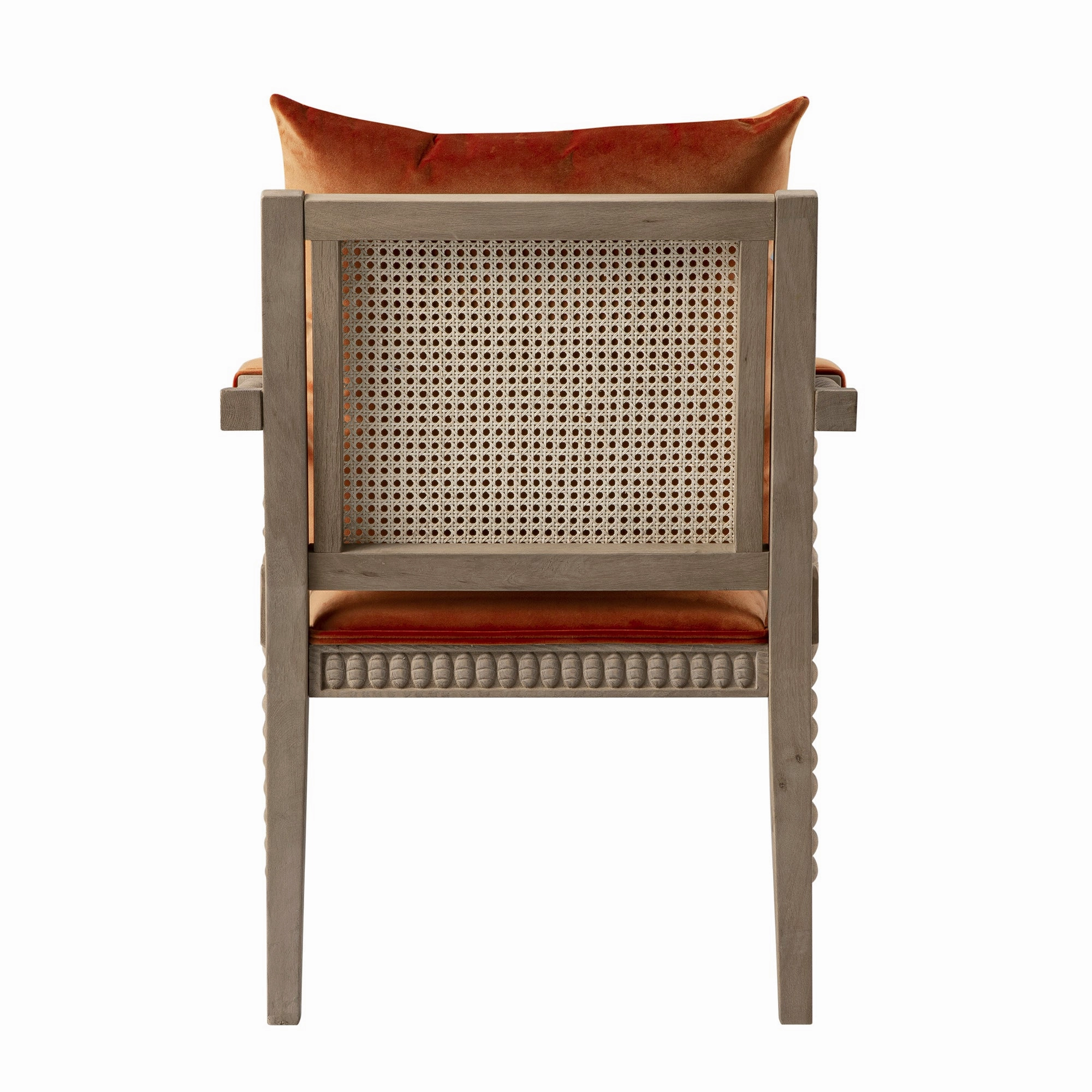 Hemingford Rust Velvet Bobbin Washed Oak Armchair