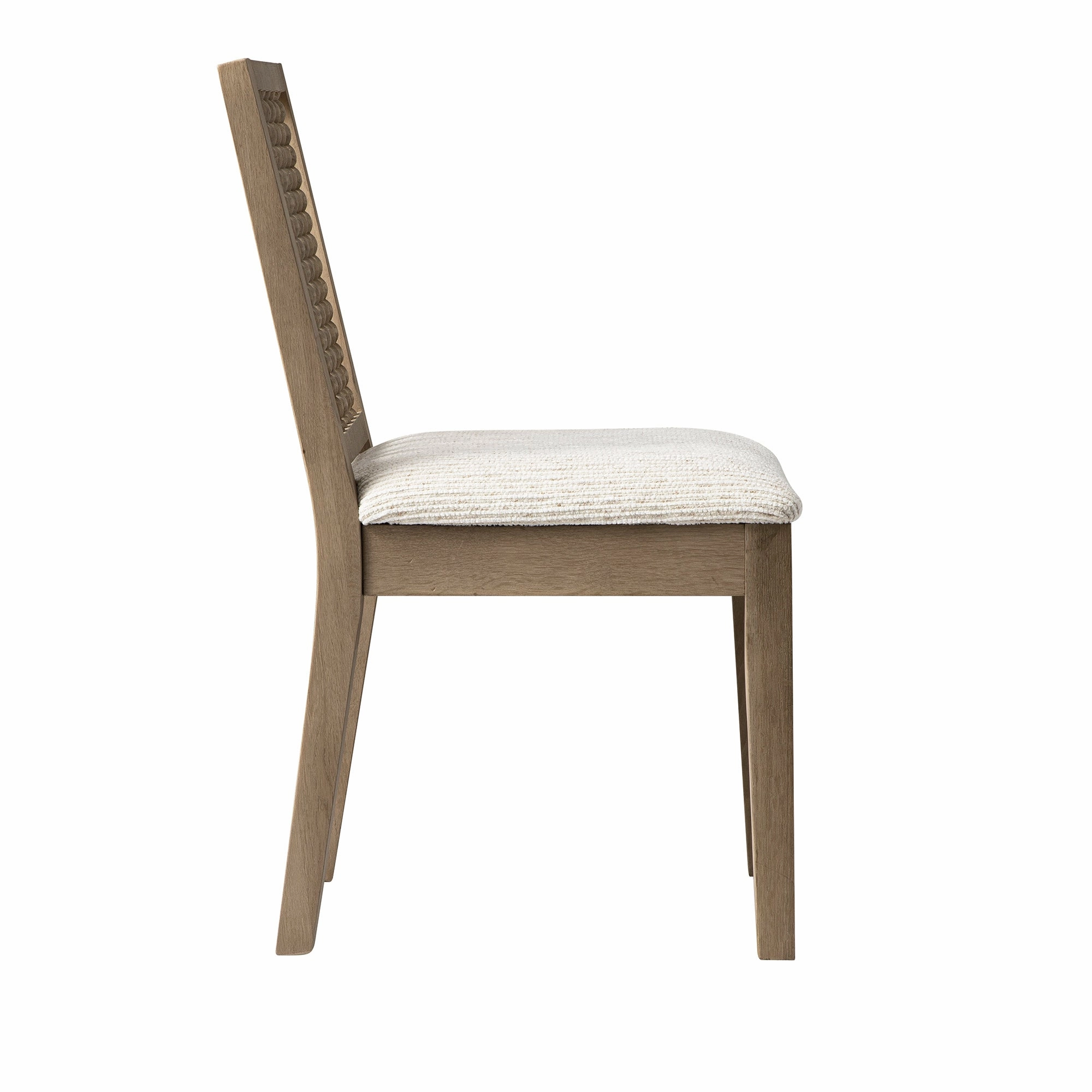 Hemingford Set of 2 Beige Textured Fabric Bobbin Spindle Washed Oak Dining Chairs