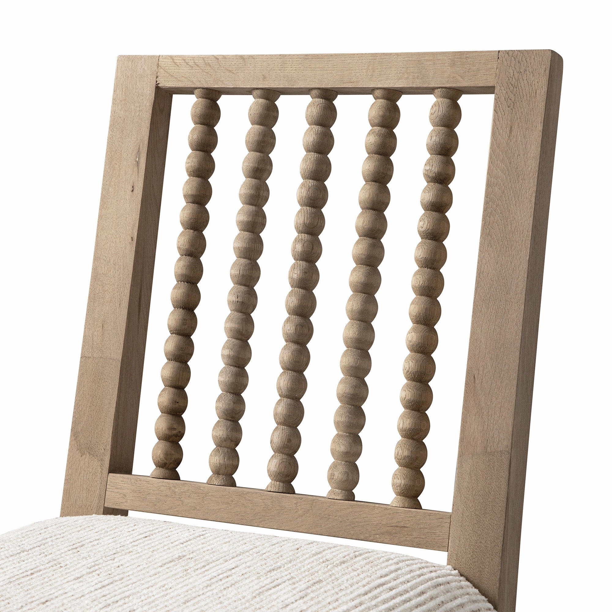 Hemingford Set of 2 Beige Textured Fabric Bobbin Spindle Washed Oak Dining Chairs