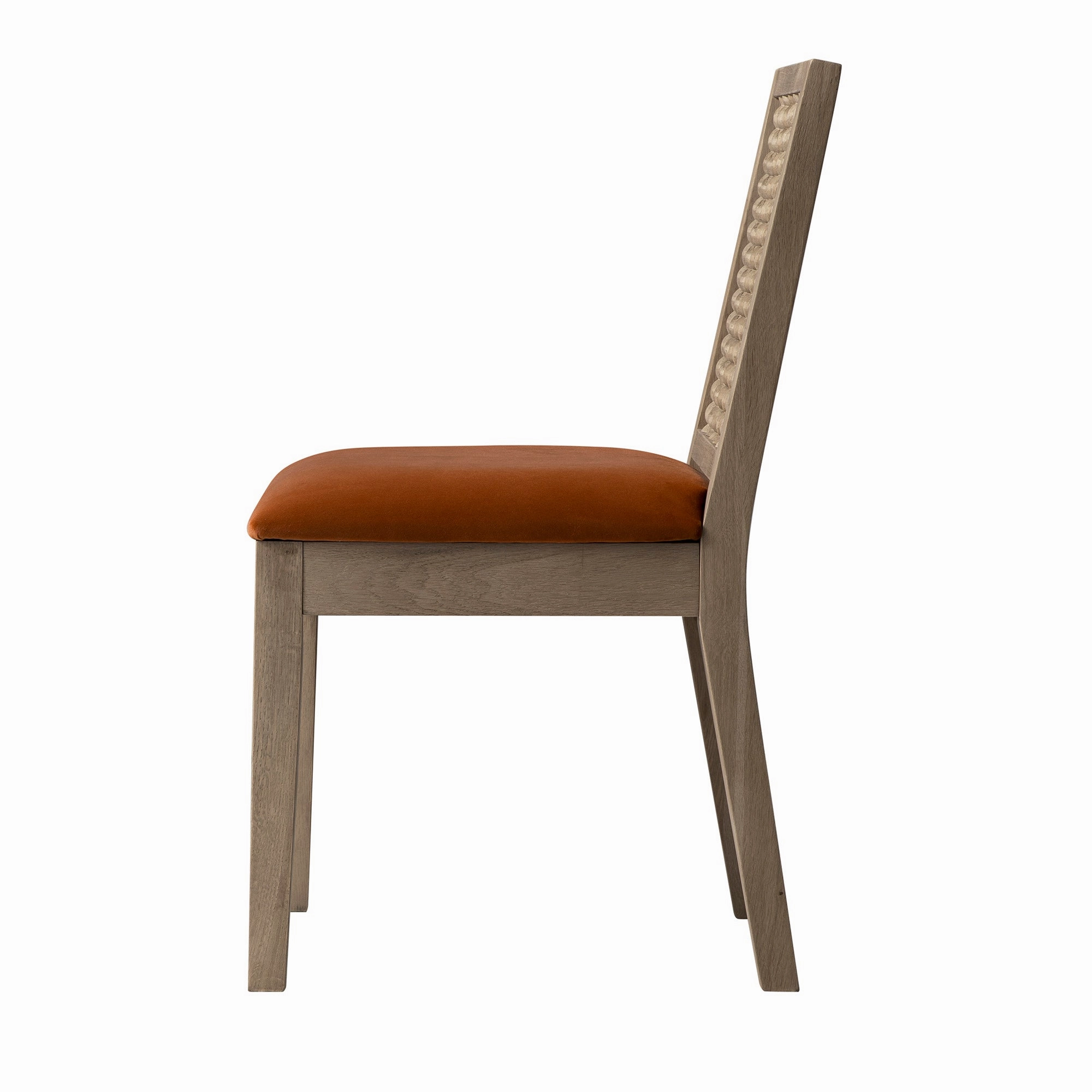 Hemingford Set of 2 Rust Velvet Bobbin Spindle Washed Oak Dining Chairs