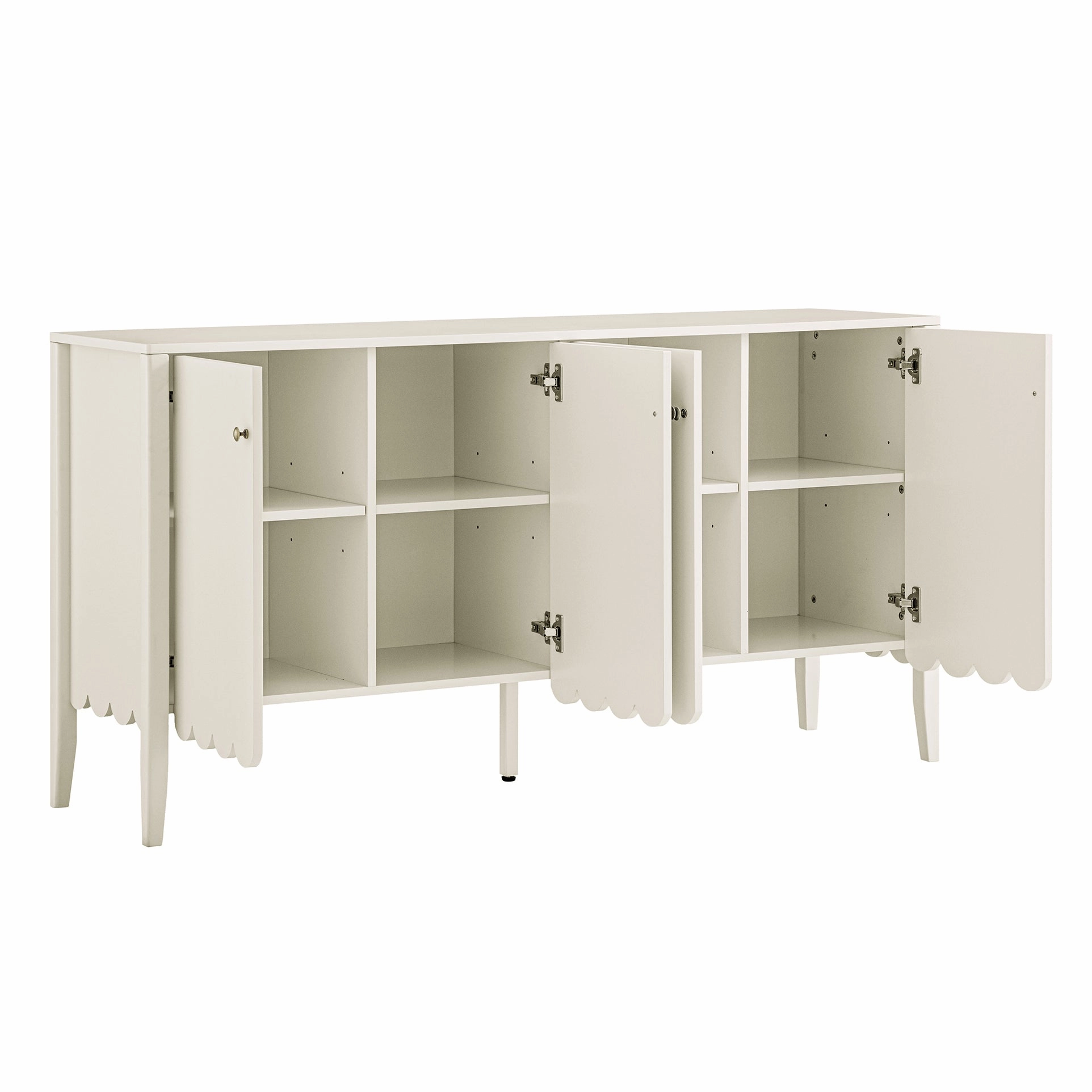 Henley Scalloped Edge 150cm Wide Sideboard, Light Sand