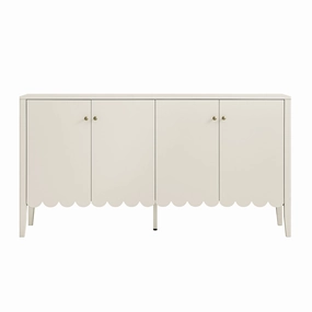 Henley Scalloped Edge 150cm Wide Sideboard, Light Sand