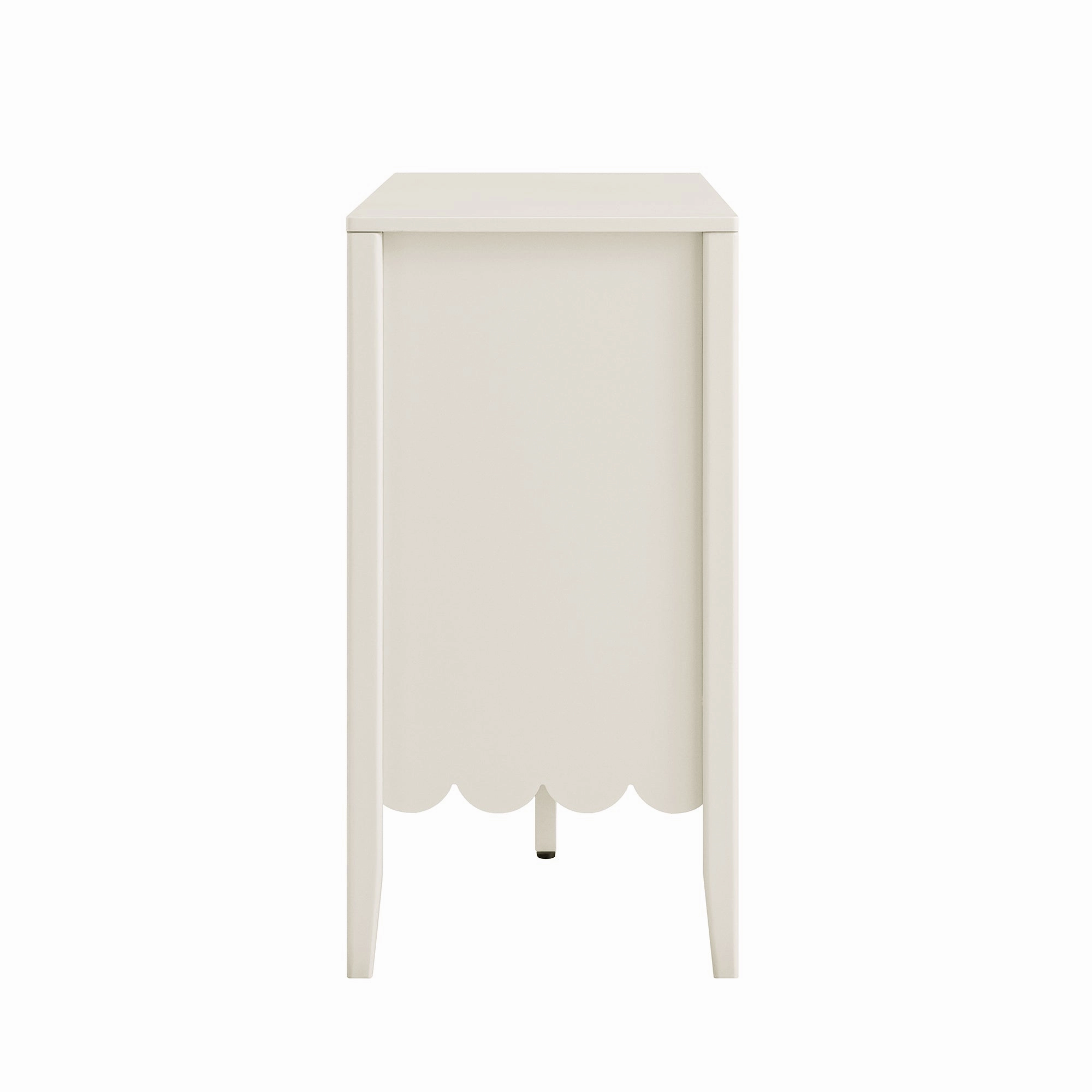 Henley Scalloped Edge 150cm Wide Sideboard with Open Shelf, Light Sand