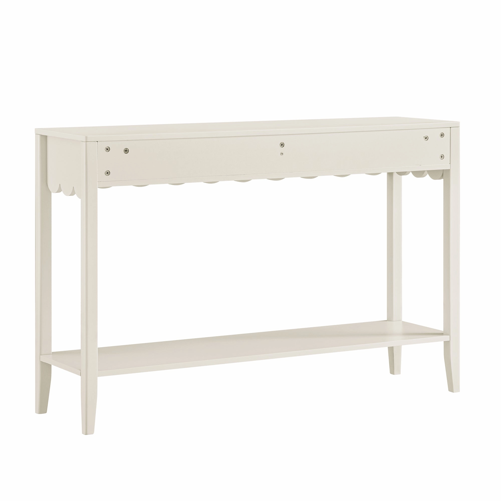Henley Scalloped Edge Console Table, Light Sand