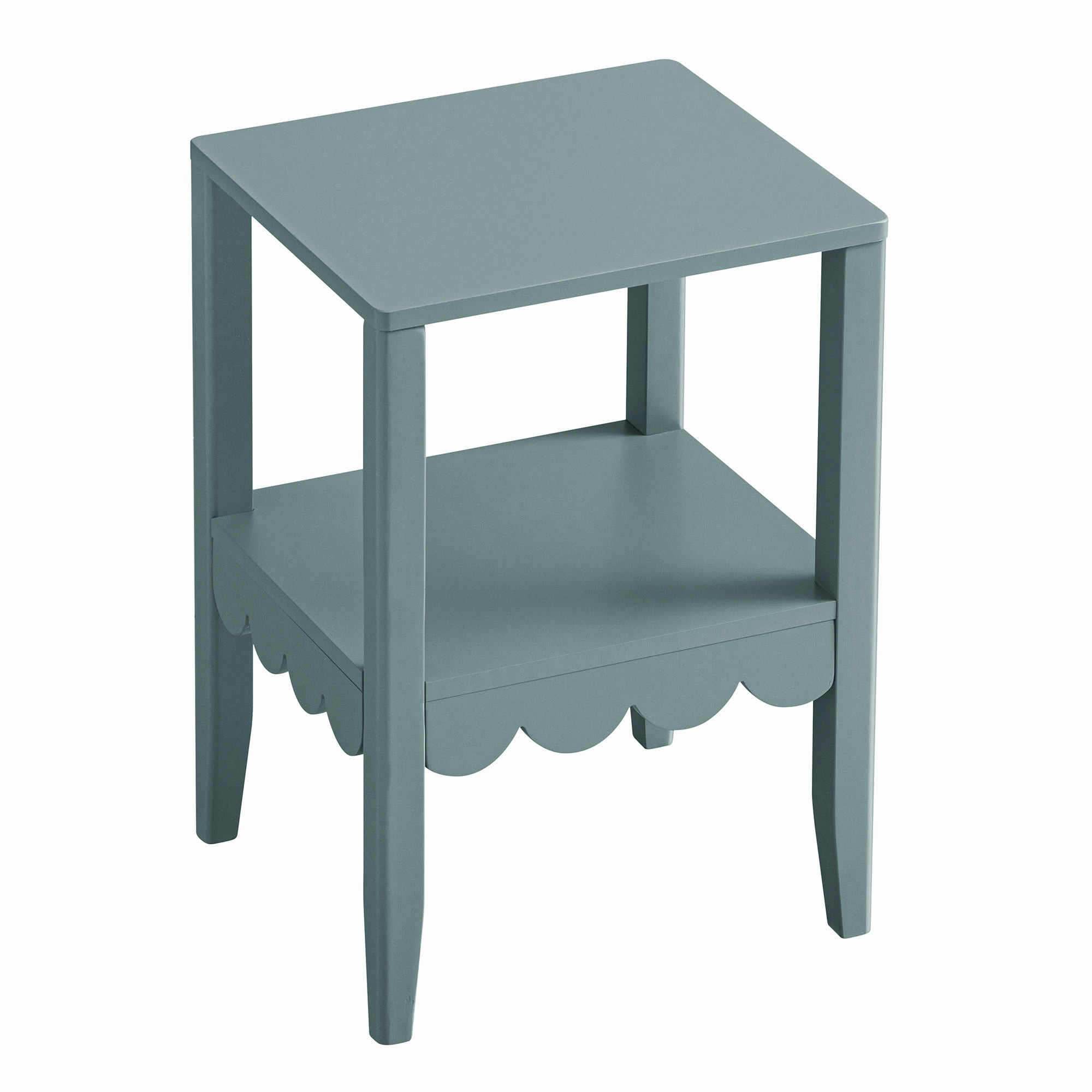 Henley Scalloped Edge Side Table, Blue Spruce