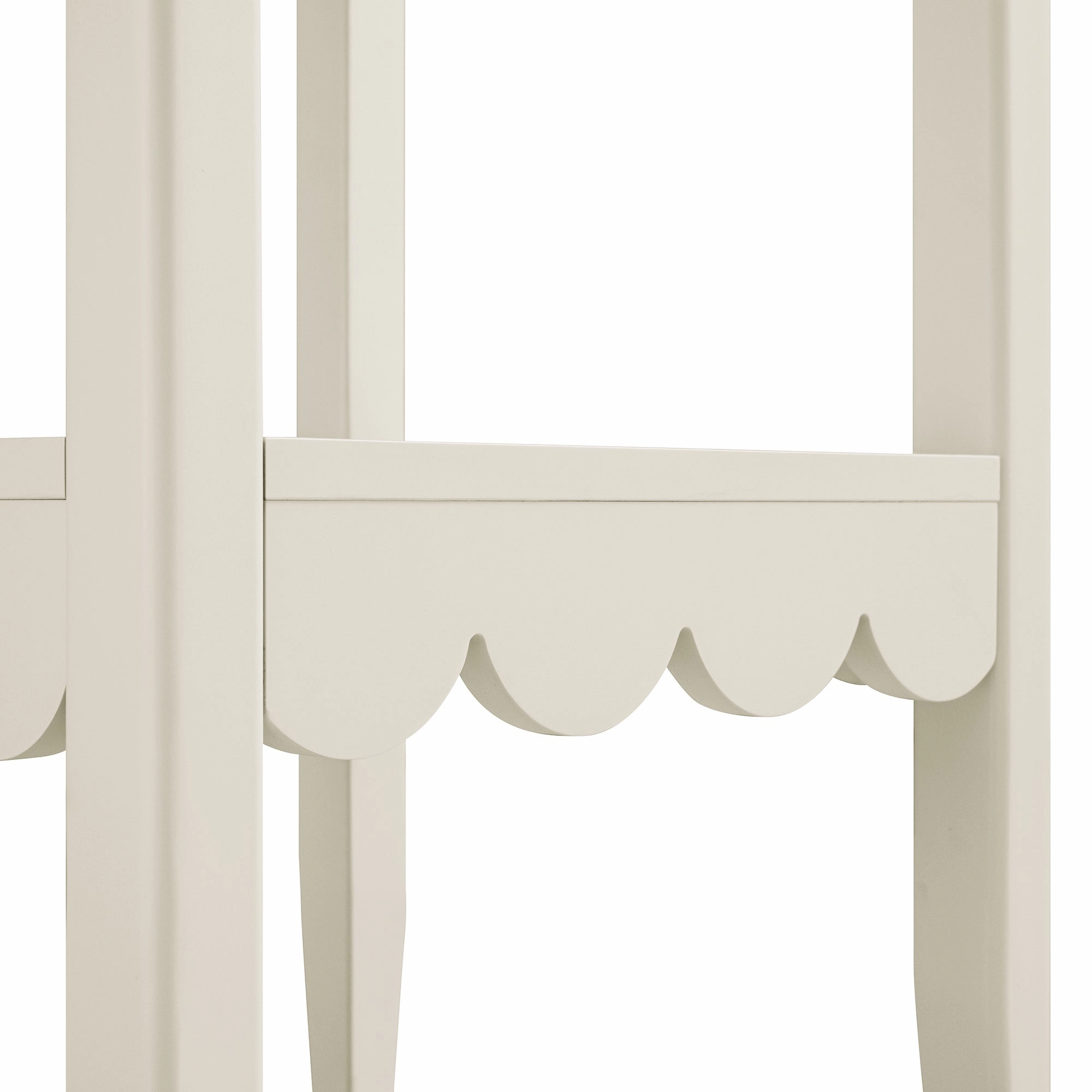 Henley Scalloped Edge Side Table, Light Sand