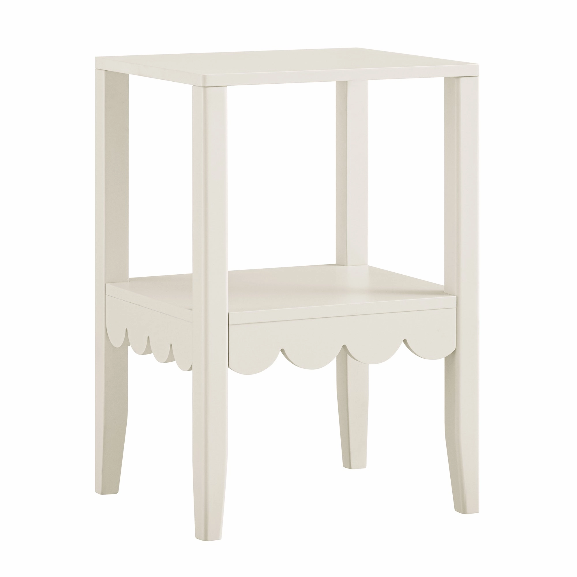 Henley Scalloped Edge Side Table, Light Sand