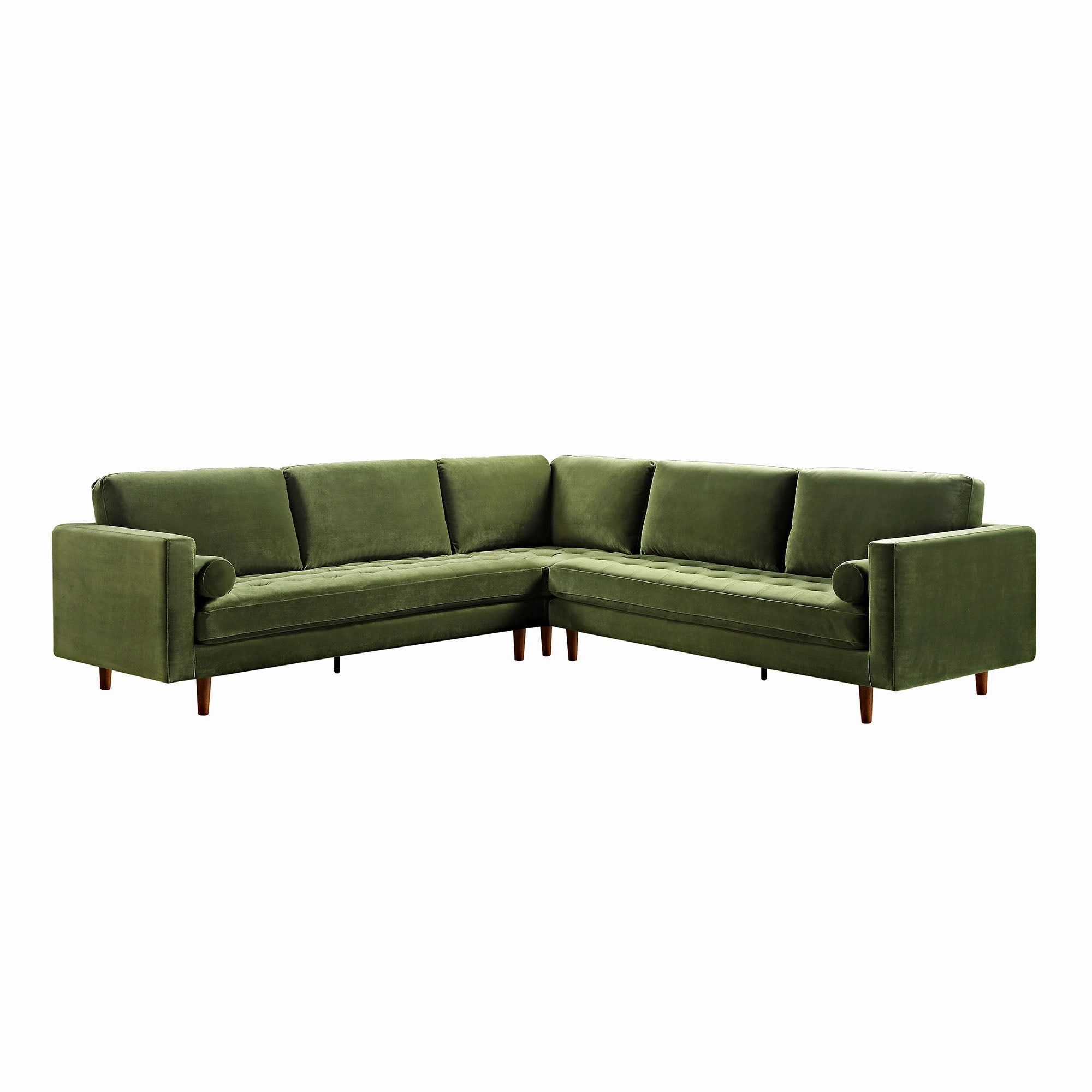 Henrietta 5 Seater Corner Sofa, Moss Green Velvet