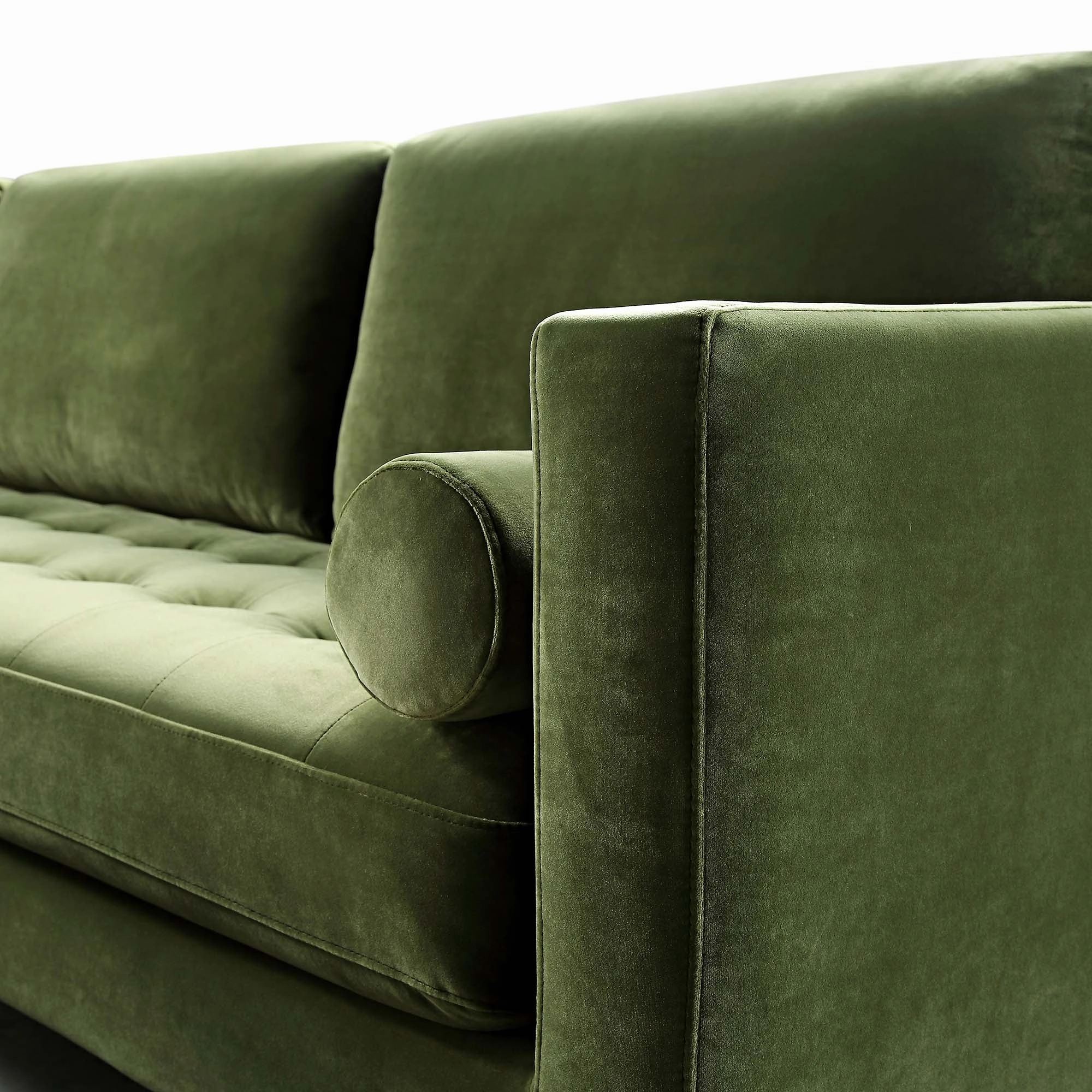 Henrietta 5 Seater Corner Sofa, Moss Green Velvet