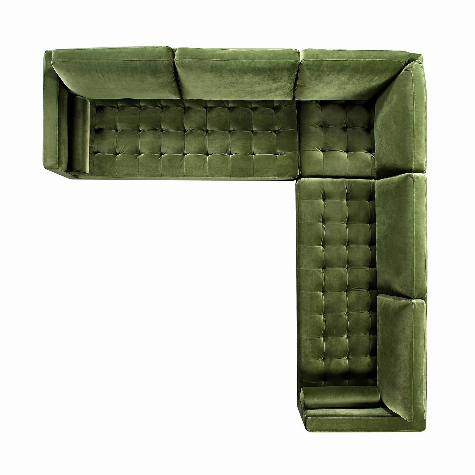 Henrietta 5 Seater Corner Sofa, Moss Green Velvet