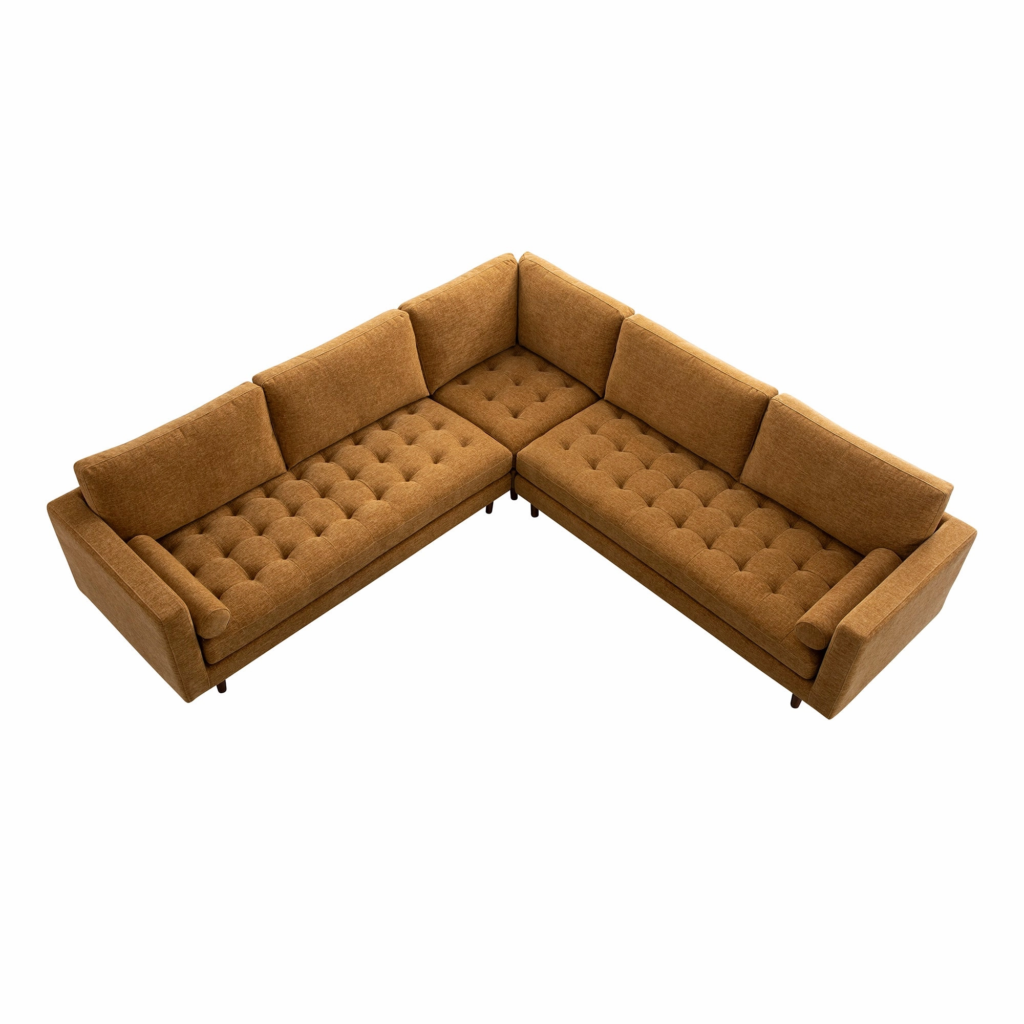 Henrietta 5 Seater Corner Sofa, Spiced Honey Chenille