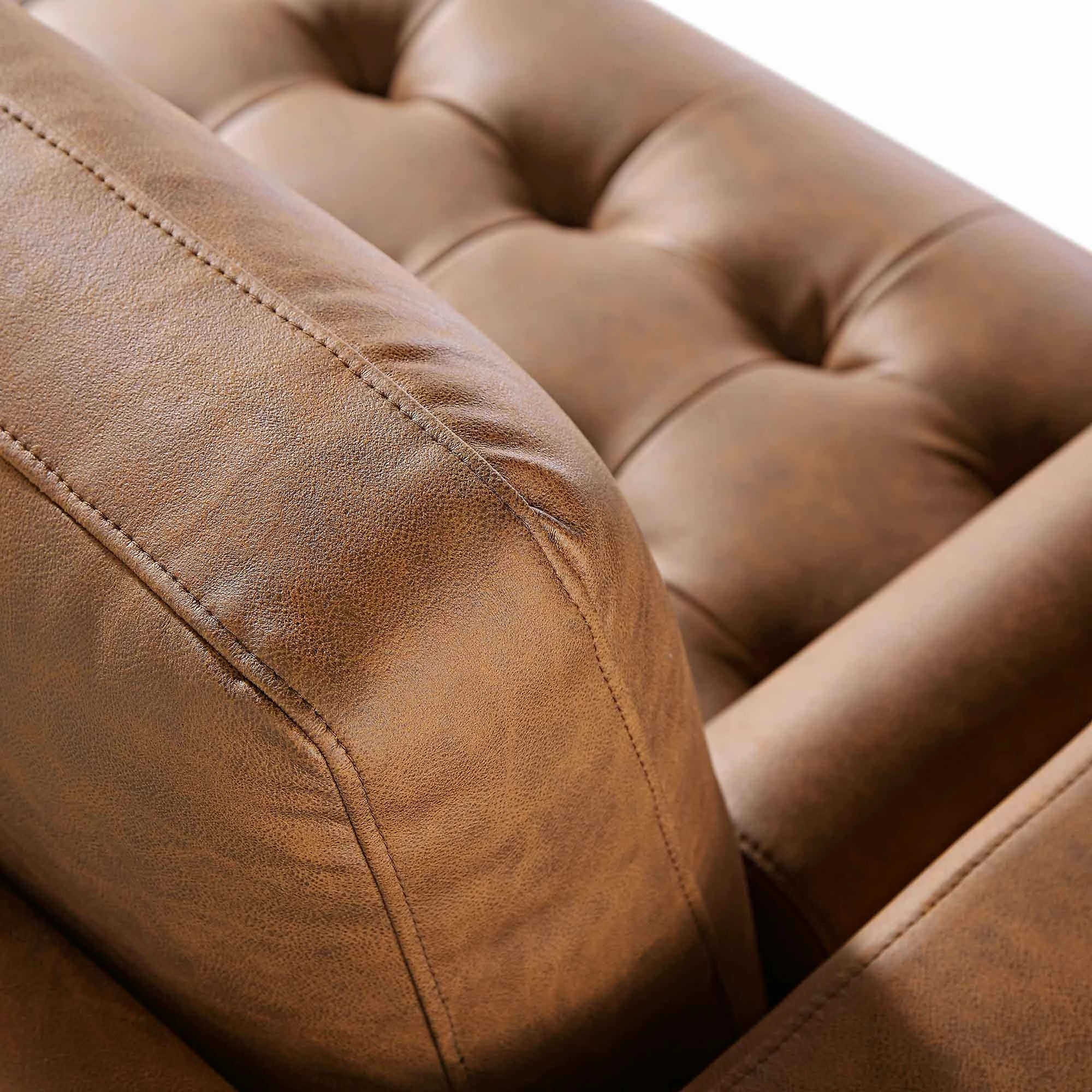 Henrietta Large 3-Seater Sofa, Tan Faux Suede