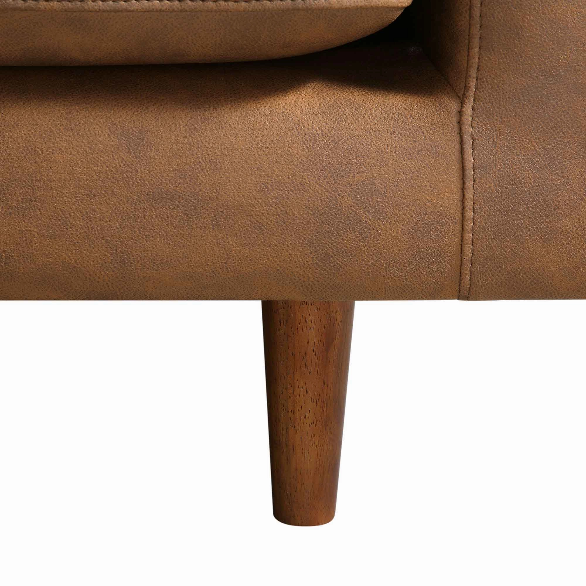 Henrietta Large 3-Seater Sofa, Tan Faux Suede