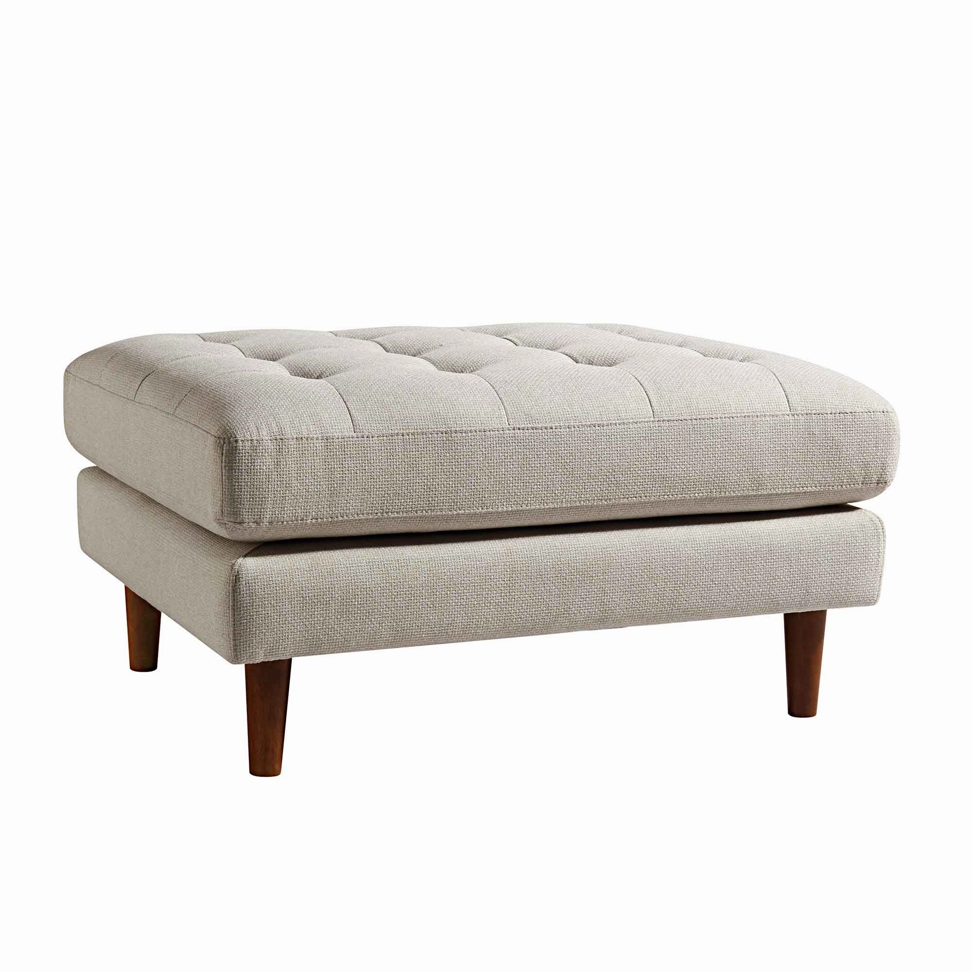 Henrietta Ottoman, Beige Woven Fabric
