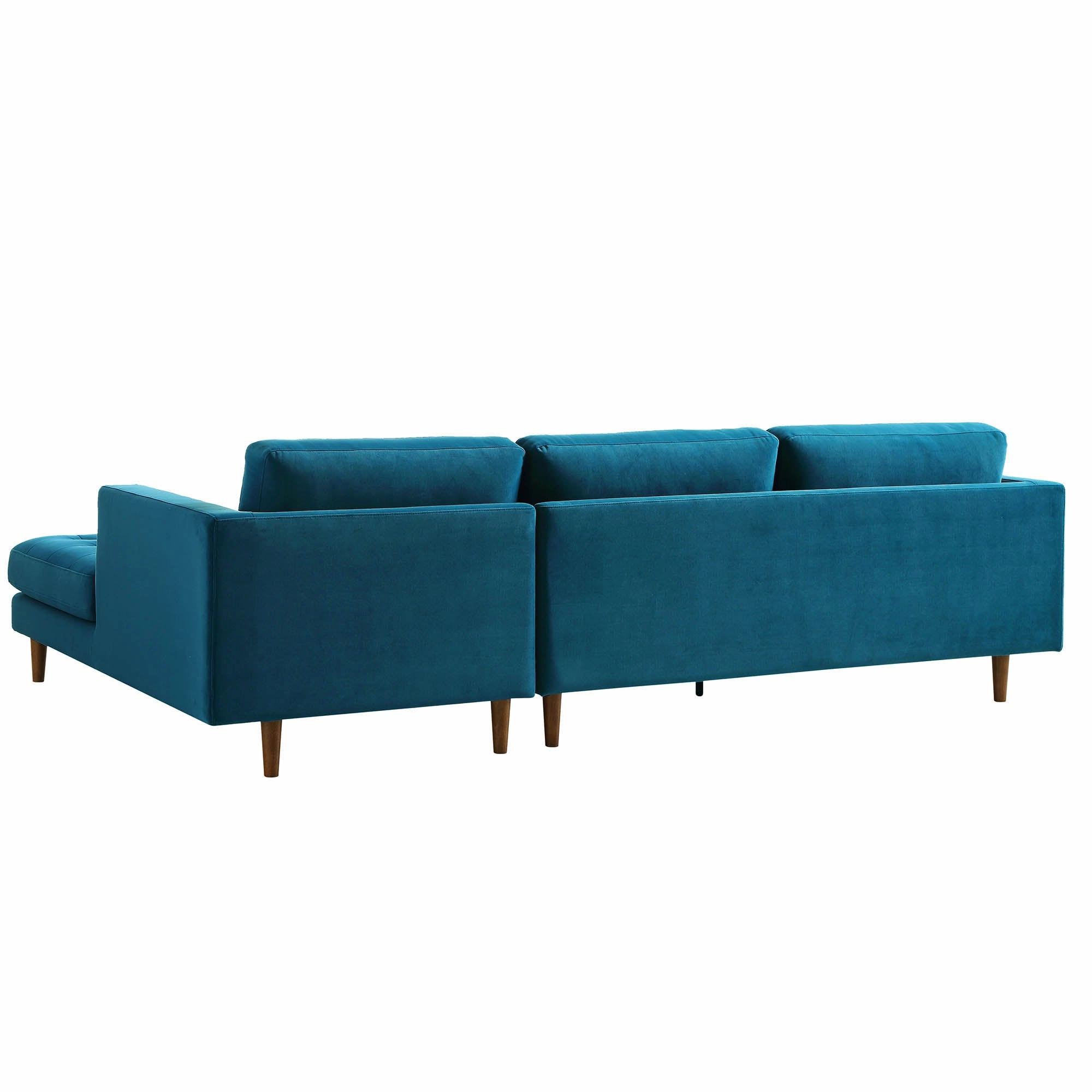 Henrietta Teal Velvet Grand 4-Seater Chaise End Sofa, Right Hand Facing