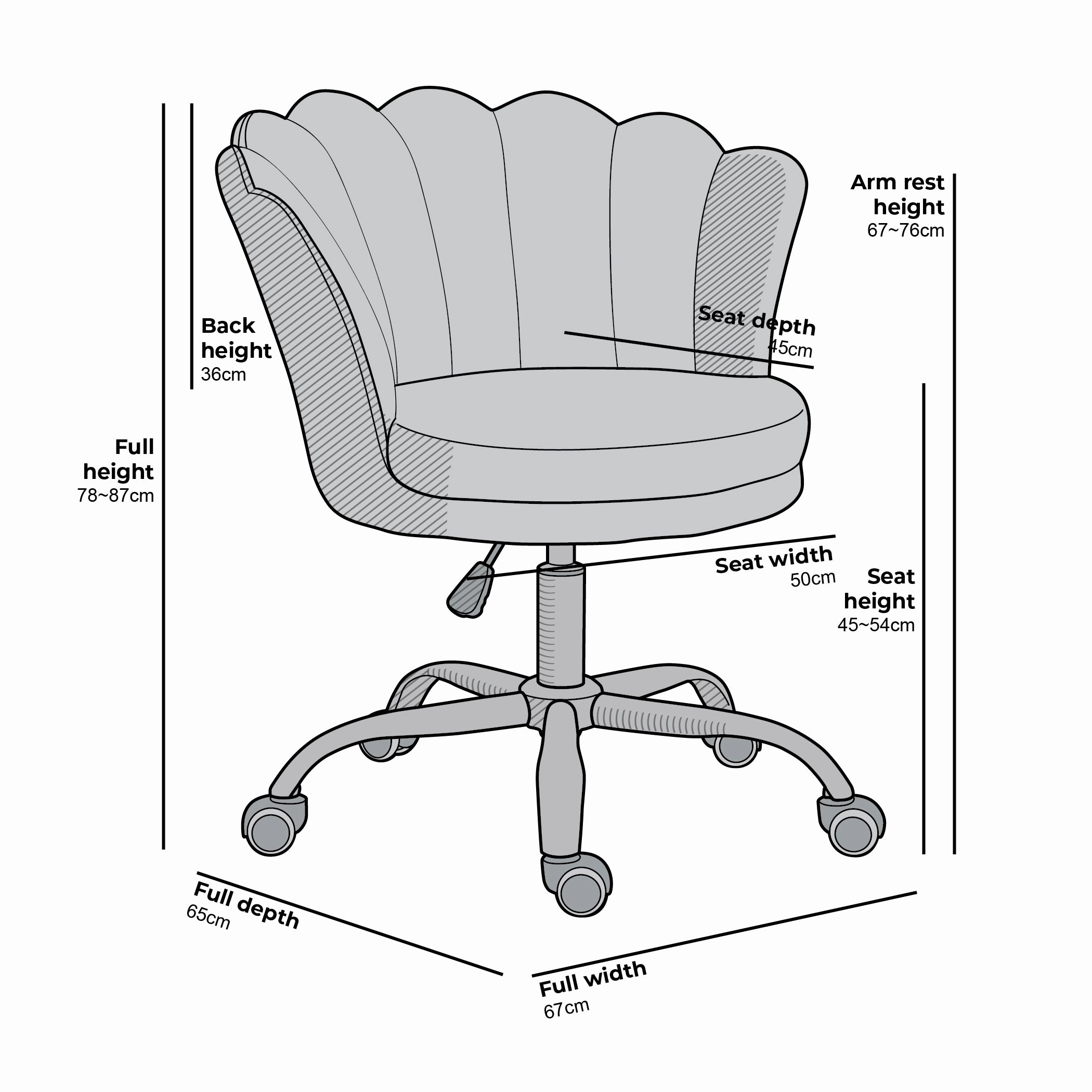 Hepburn Scalloped Swivel Chair (Ecru Boucle)