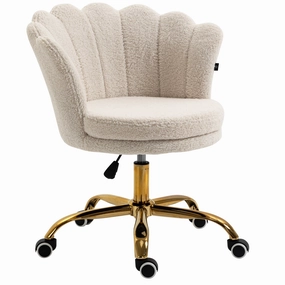 Hepburn Scalloped Swivel Chair (Ecru Boucle)