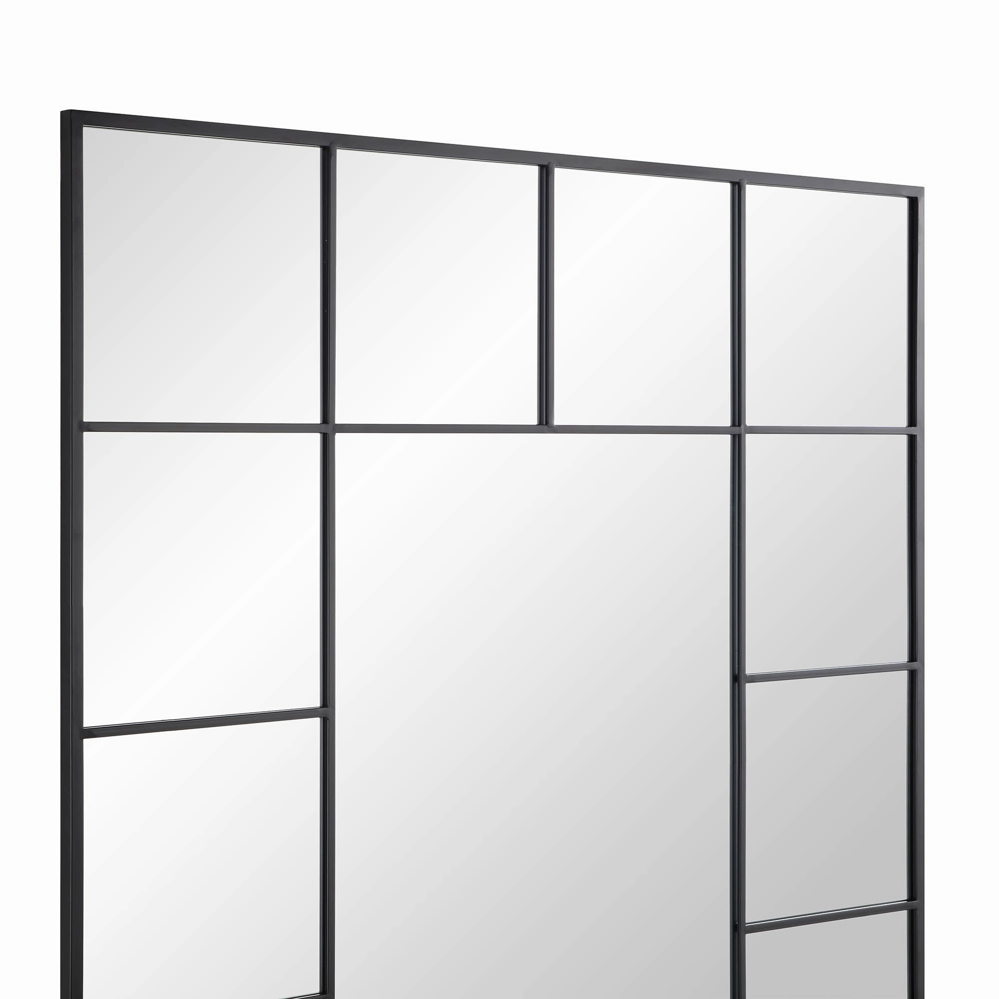 Herbert Full Length Metal Frame Window Mirror 180 x 120 cm, Black