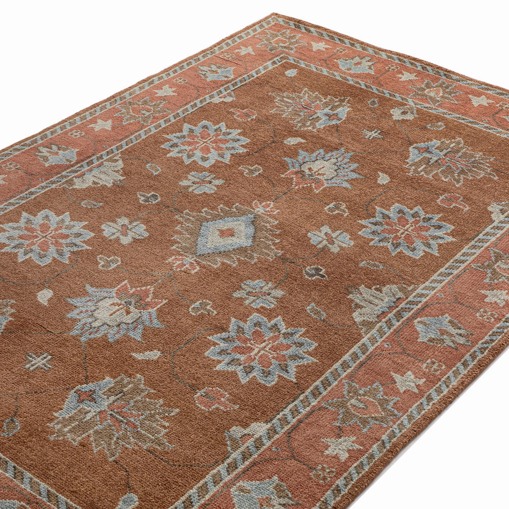 Heritage Collection Florentine Rose Premium Hand-Knotted New Zealand Wool Rug