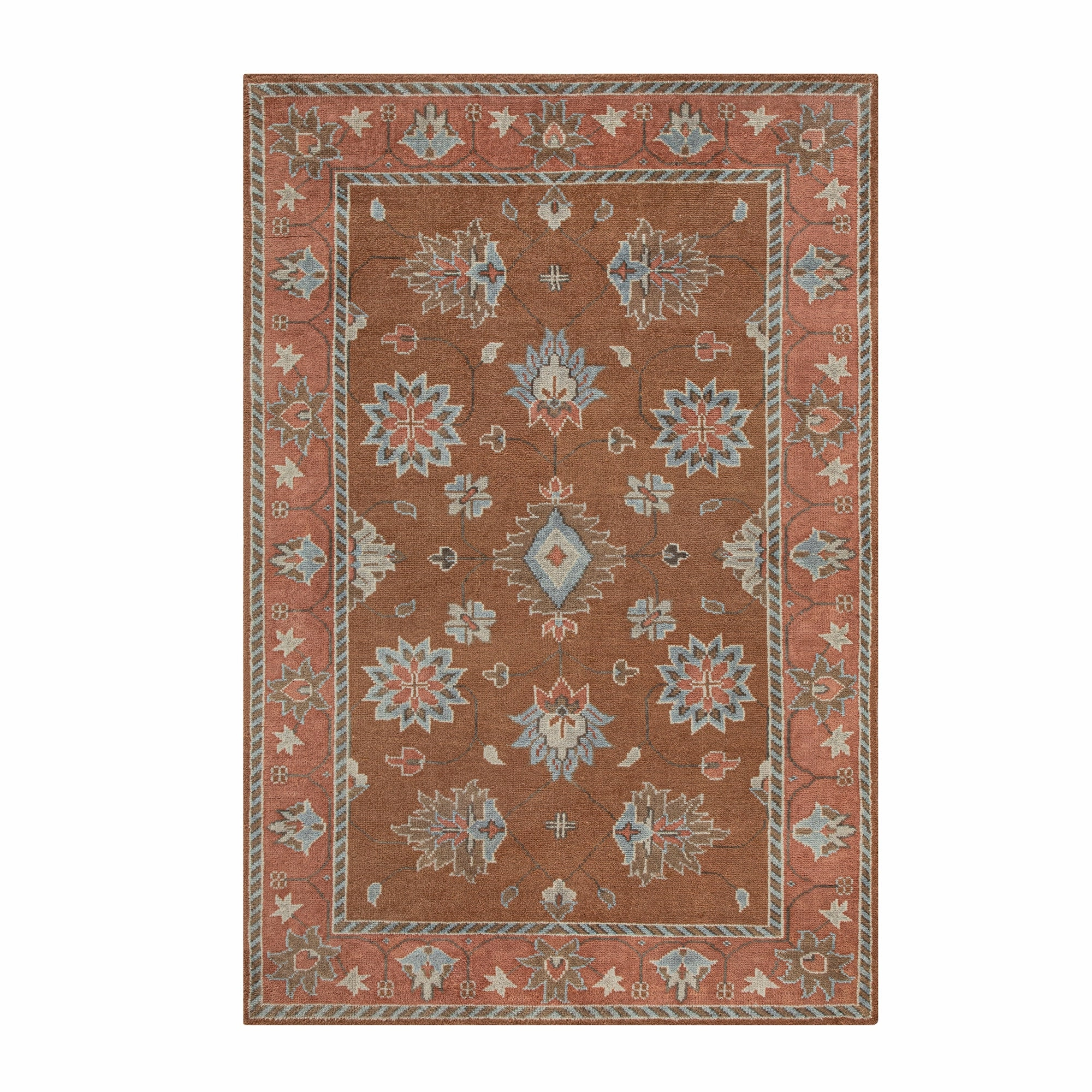 Heritage Collection Florentine Rose Premium Hand-Knotted New Zealand Wool Rug